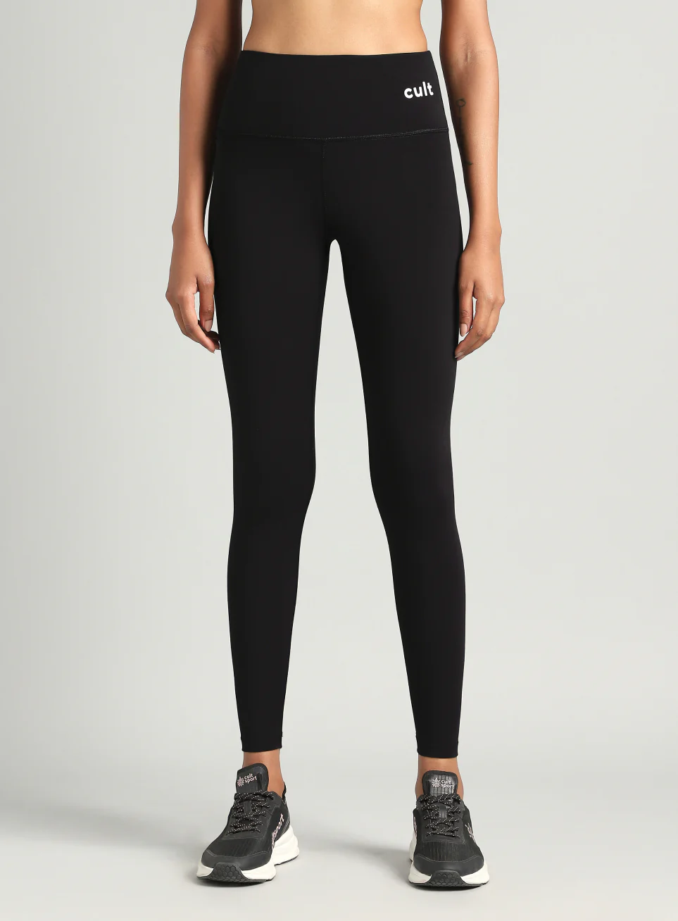 Black Do It All Solid Tights With Pocket - Image 10