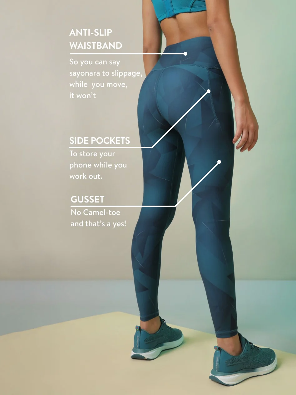 Do It All Teal Prism Tights With Pocket - Image 4