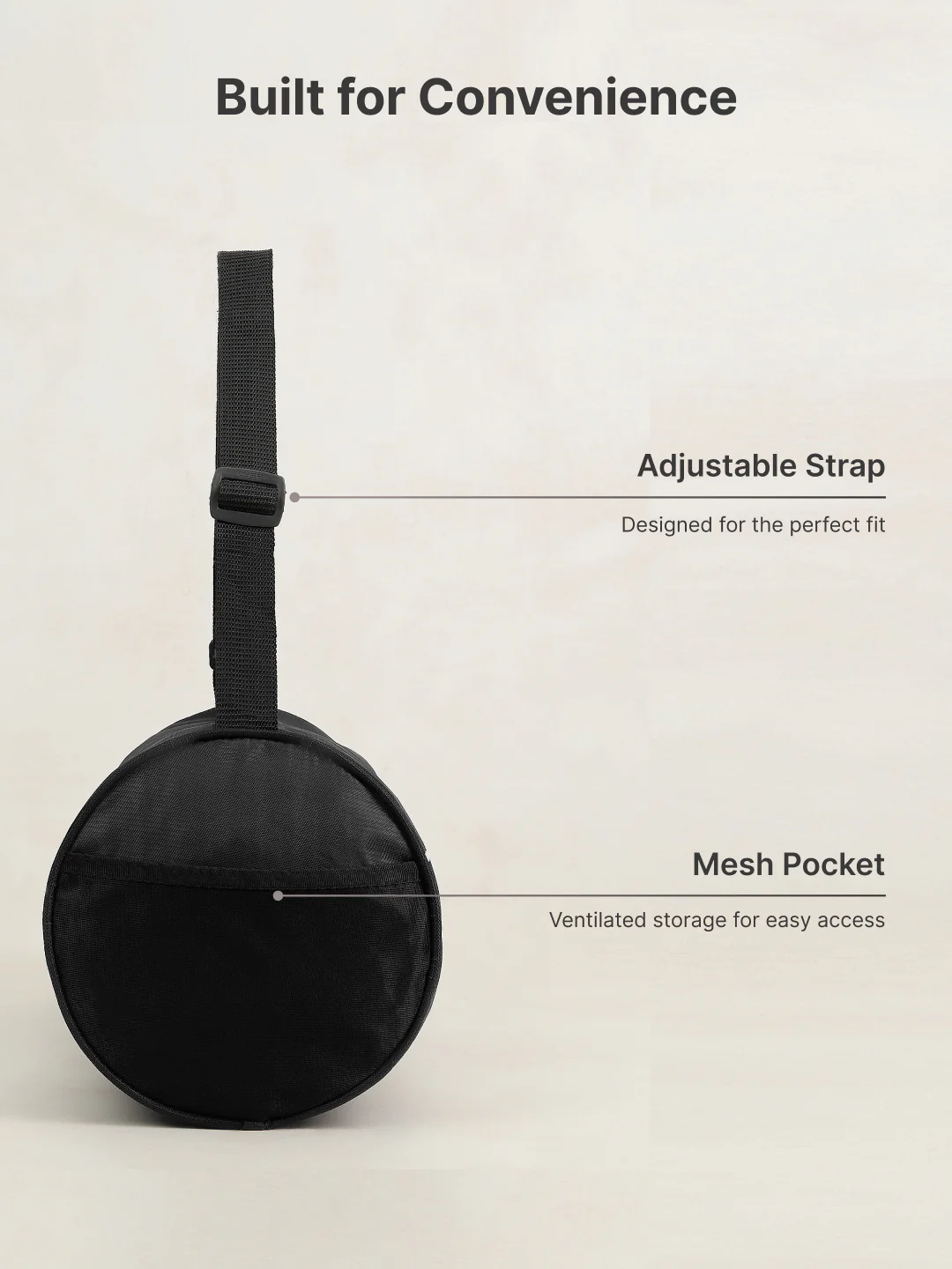 Duffle Bag Unisex Adjustable Strap Mesh pocket Gym & Sport Bag Black 12 L - Image 4