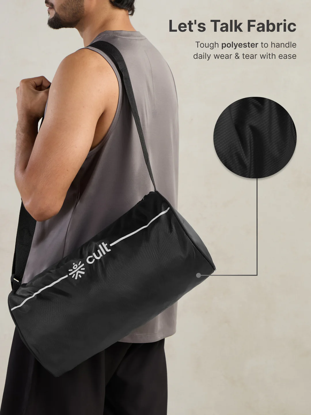 Duffle Bag Unisex Adjustable Strap Mesh pocket Gym & Sport Bag Black 12 L - Image 5