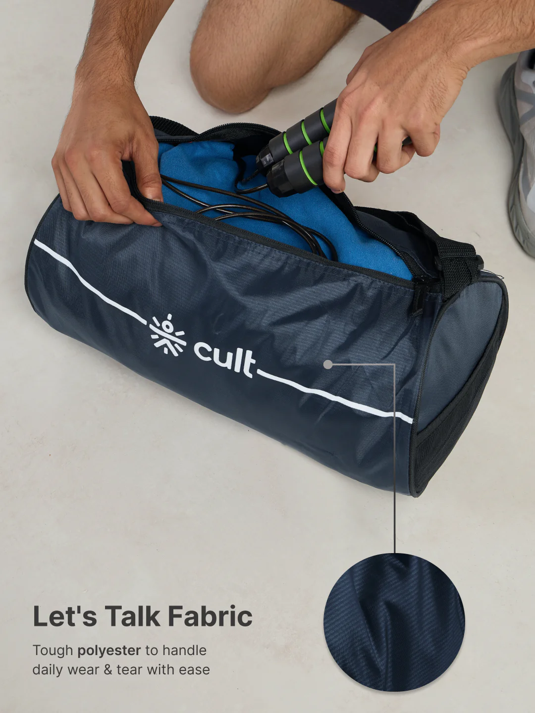 Duffle Bag Unisex Adjustable Strap Mesh pocket Gym & Sport Bag Blue 12 L - Image 5