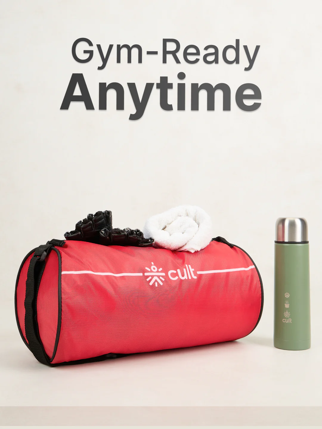 Duffle Bag Unisex Adjustable Strap Mesh pocket Gym & Sport Bag Red 12 L - Image 2