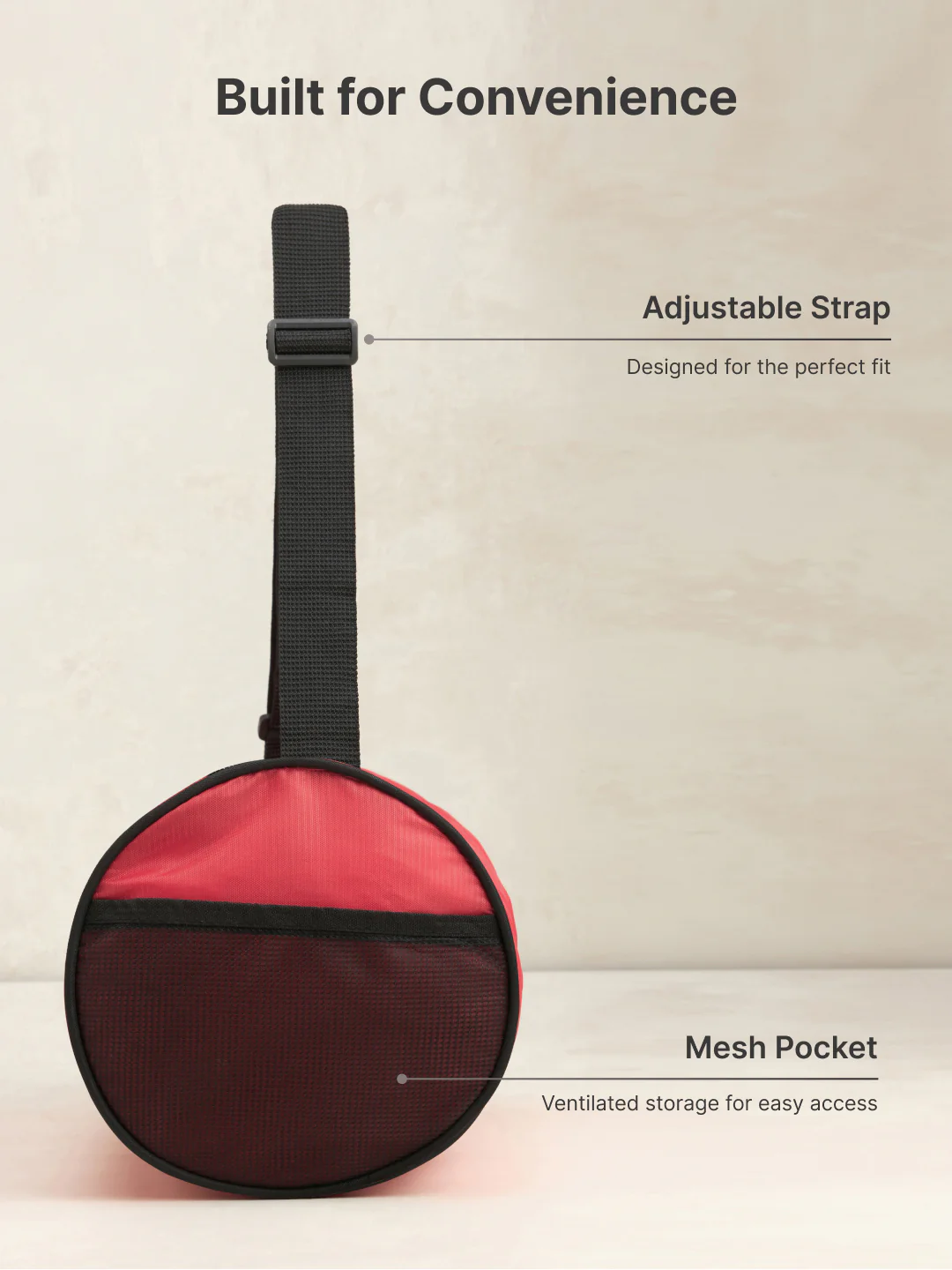 Duffle Bag Unisex Adjustable Strap Mesh pocket Gym & Sport Bag Red 12 L - Image 4