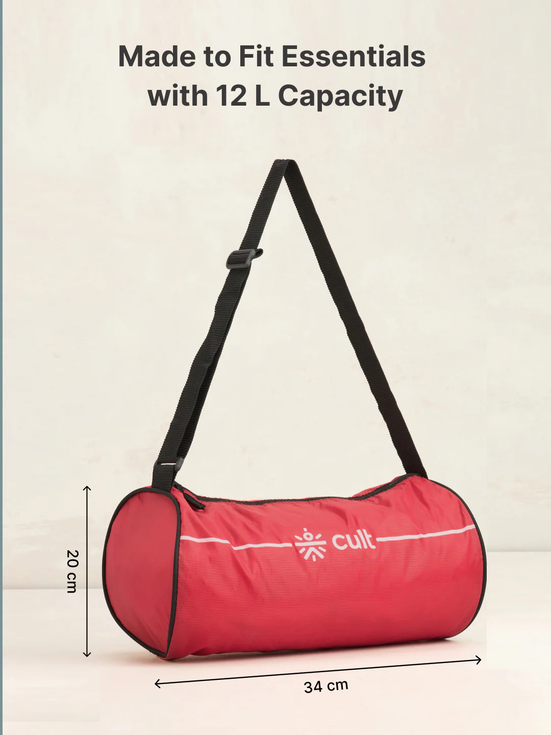 Duffle Bag Unisex Adjustable Strap Mesh pocket Gym & Sport Bag Red 12 L - Image 6