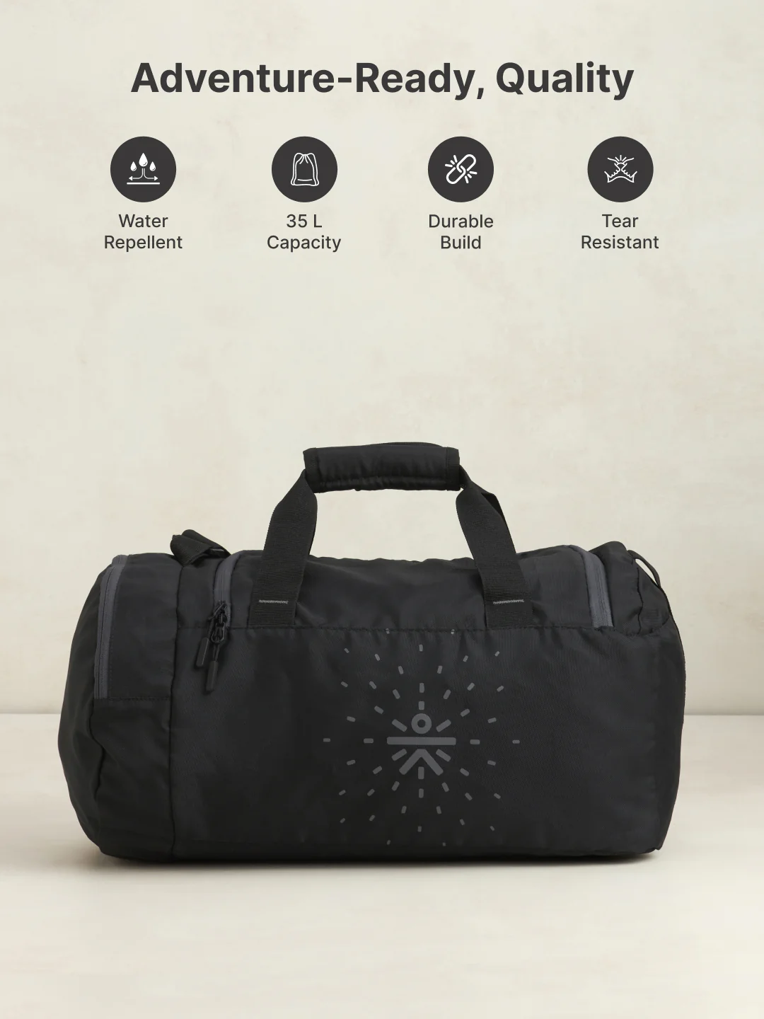 Cult Unisex Black Duffle Bag with Shoe Compartment - Image 3