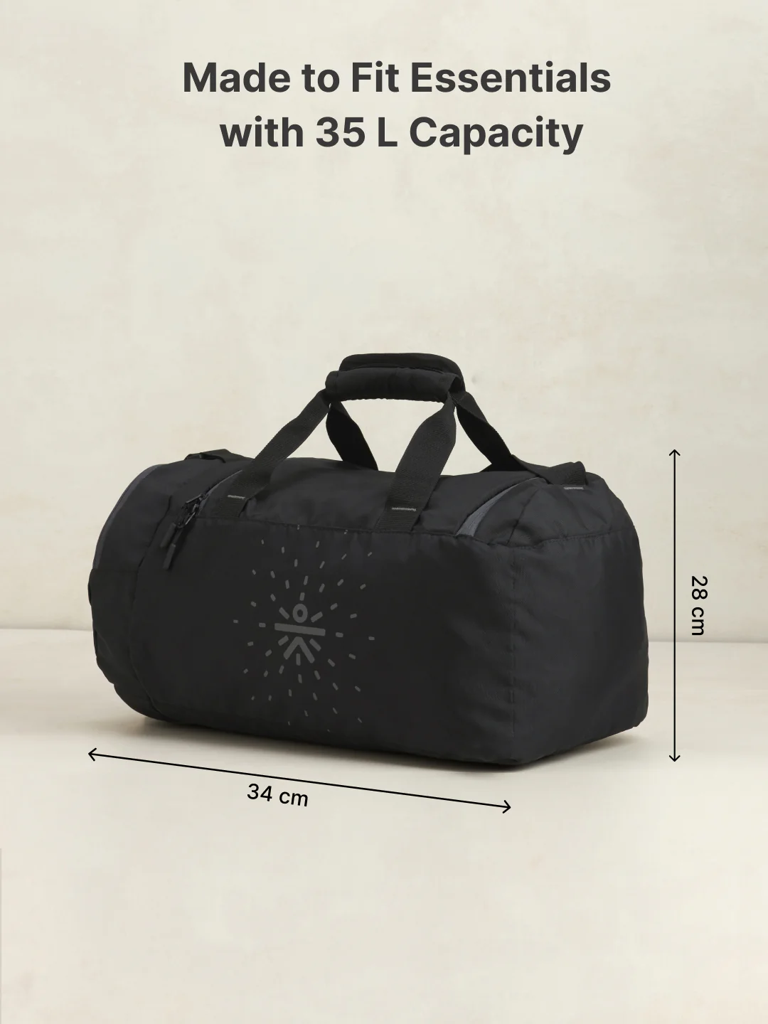 Cult Unisex Black Duffle Bag with Shoe Compartment - Image 6