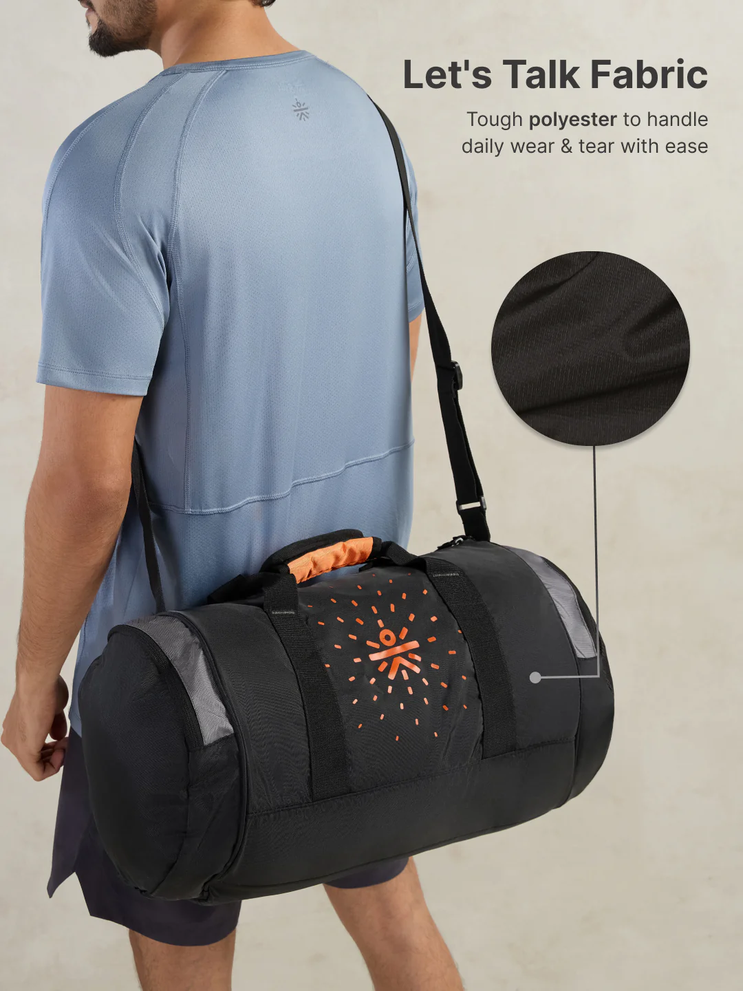Cult Unisex Grey Duffle Bag with Shoe Compartment - Image 5