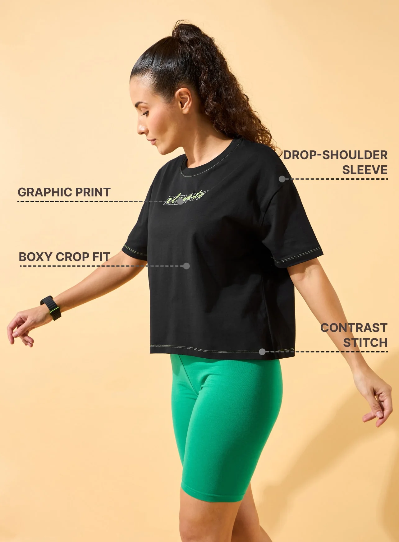 Elevate Print Cropped T-shirt - Image 4