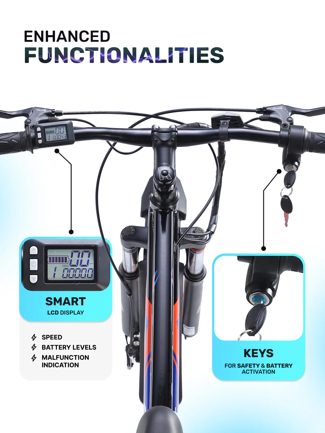 ESCALATOR 27.5T BLUE with 250W BLDC Motor| 4 Hours Fast Charge| 7.8 Ah Li-ion Battery| Up to 35 Km| 27.5 Inches Wheels| Single Speed Electric Cycle | Ideal for 15+ Years - Image 4