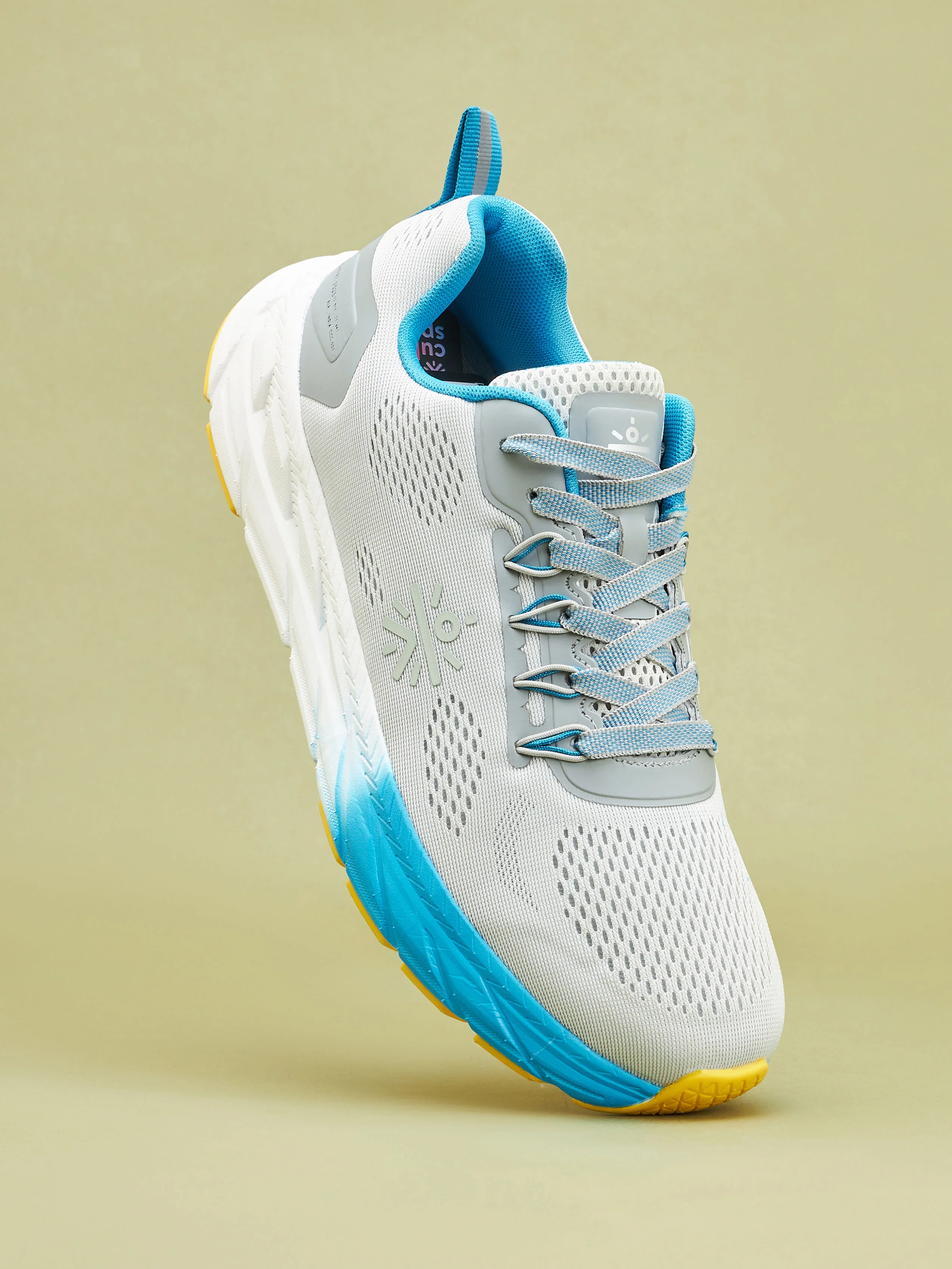 cult EZ+ Ryde Men Running Shoes - Ash Grey/Turquoise Blue - Image 3