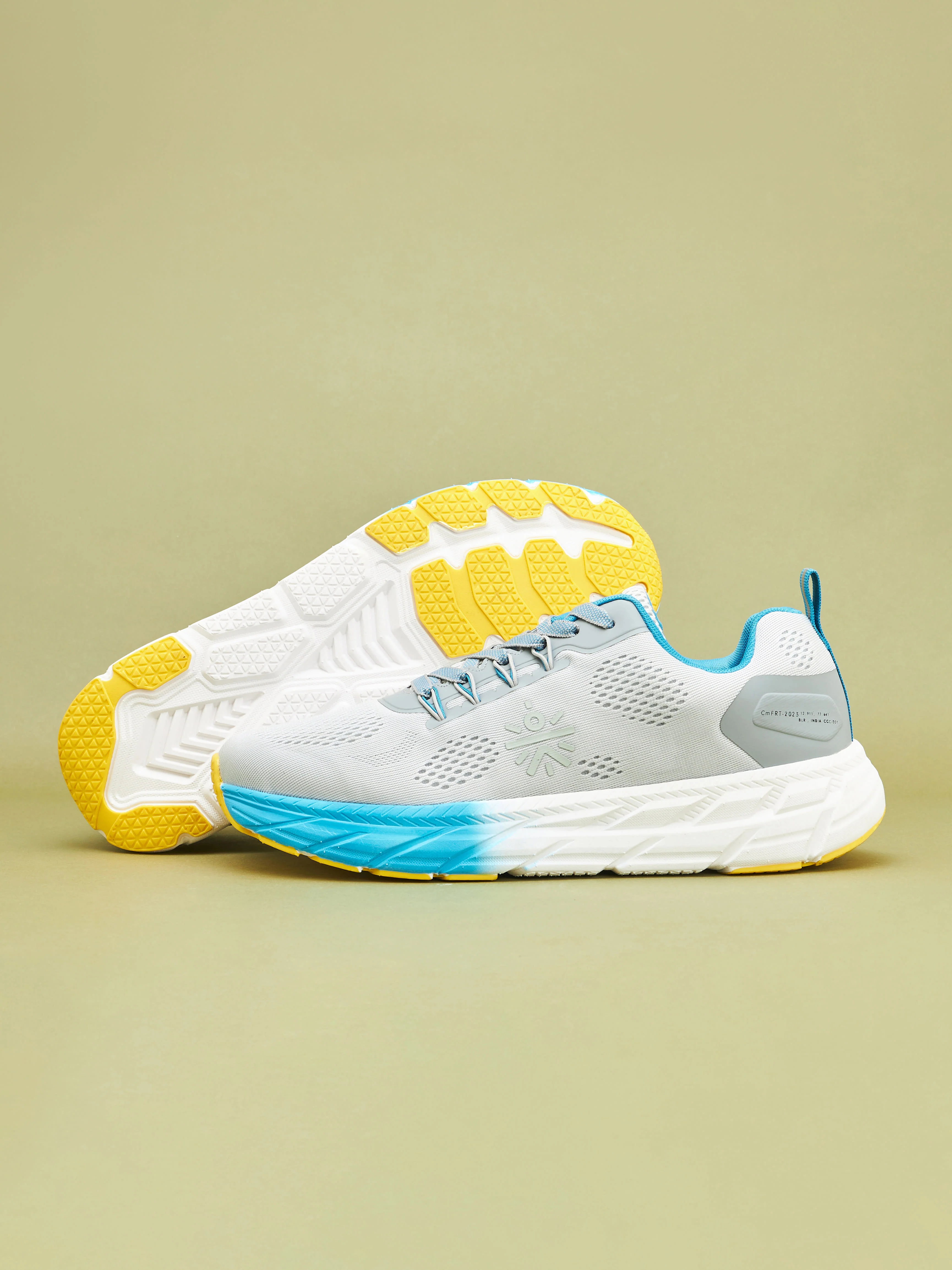 cult EZ+ Ryde Men Running Shoes - Ash Grey/Turquoise Blue - Image 8