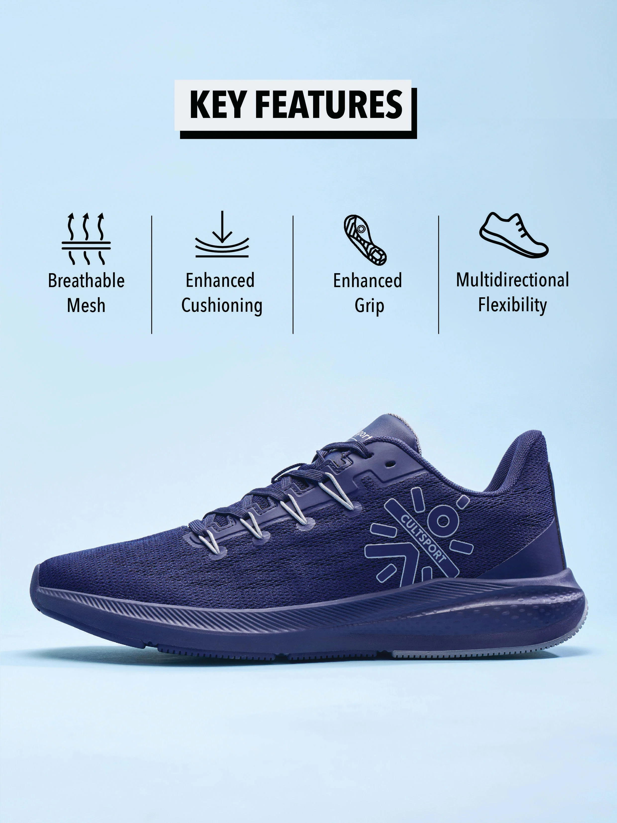 cult Firebird Men Running Shoes - Sapphire Blue - Image 3