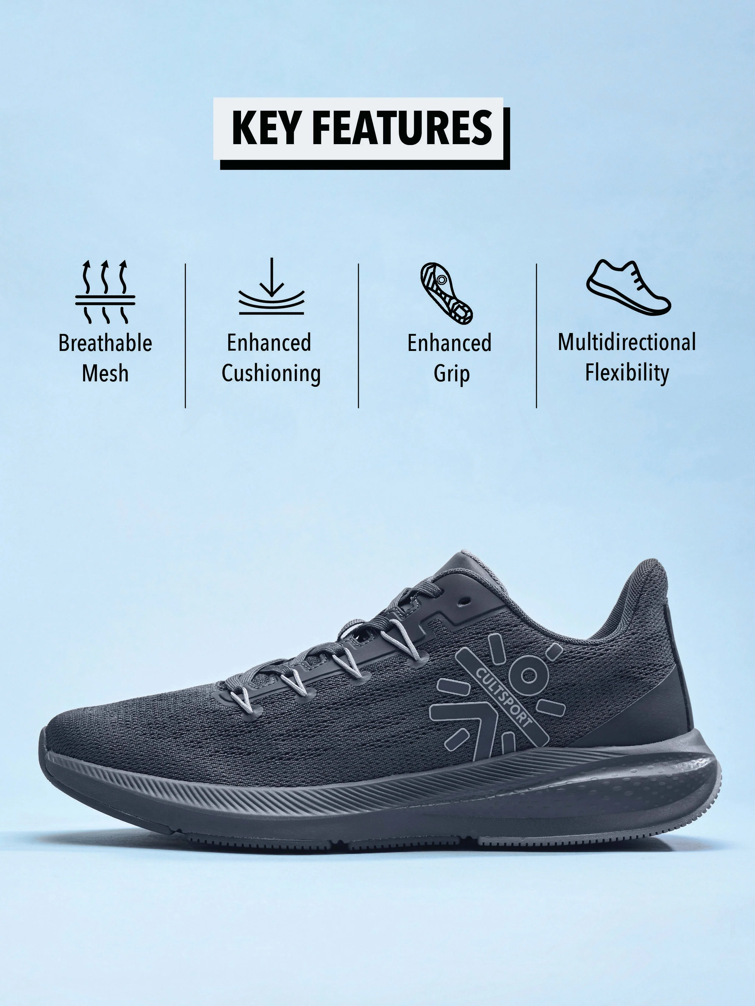 cult Firebird Men Running Shoes - Dark Grey - Image 3