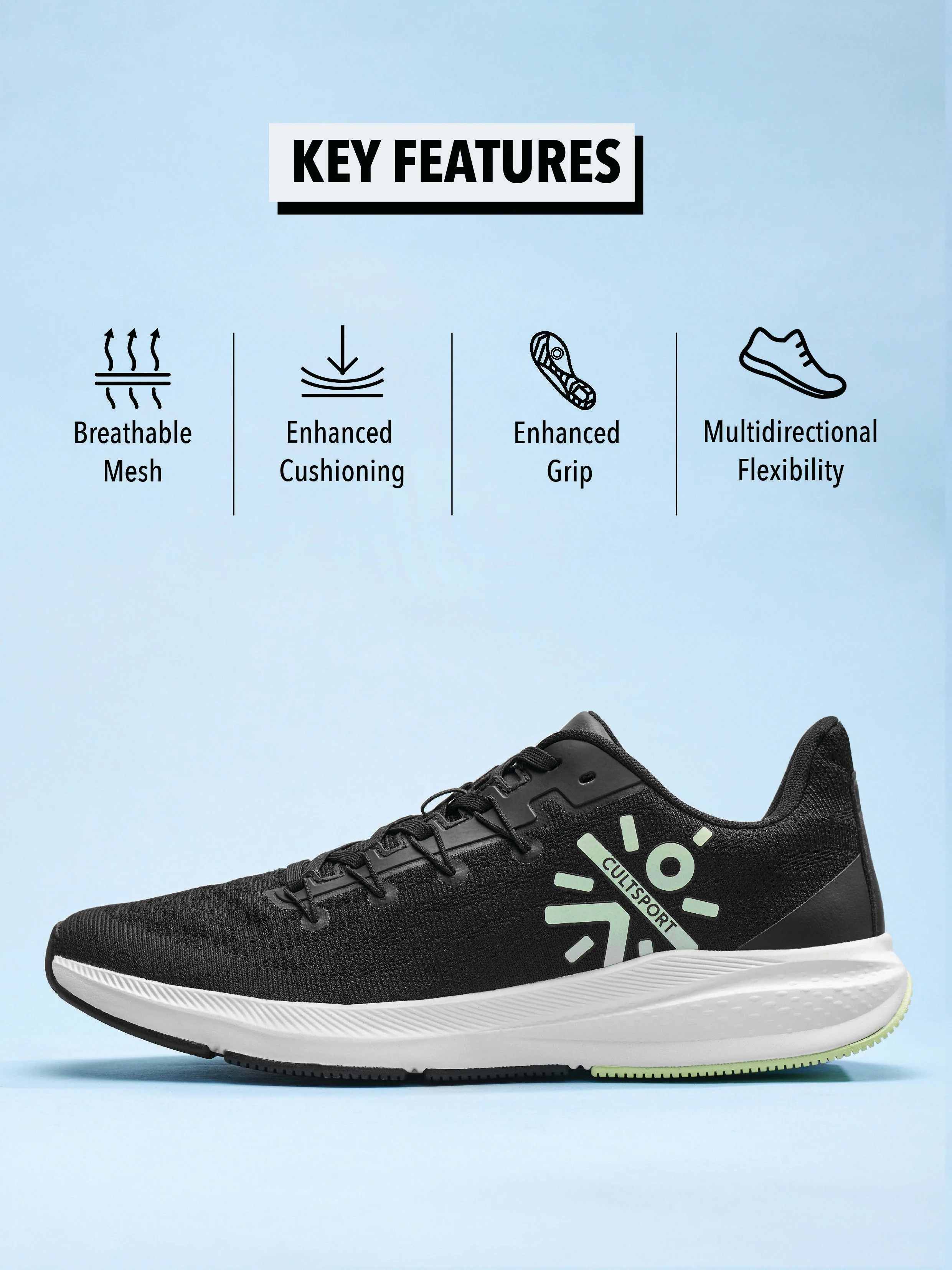 cult Firebird Men Running Shoes - Black - Image 3