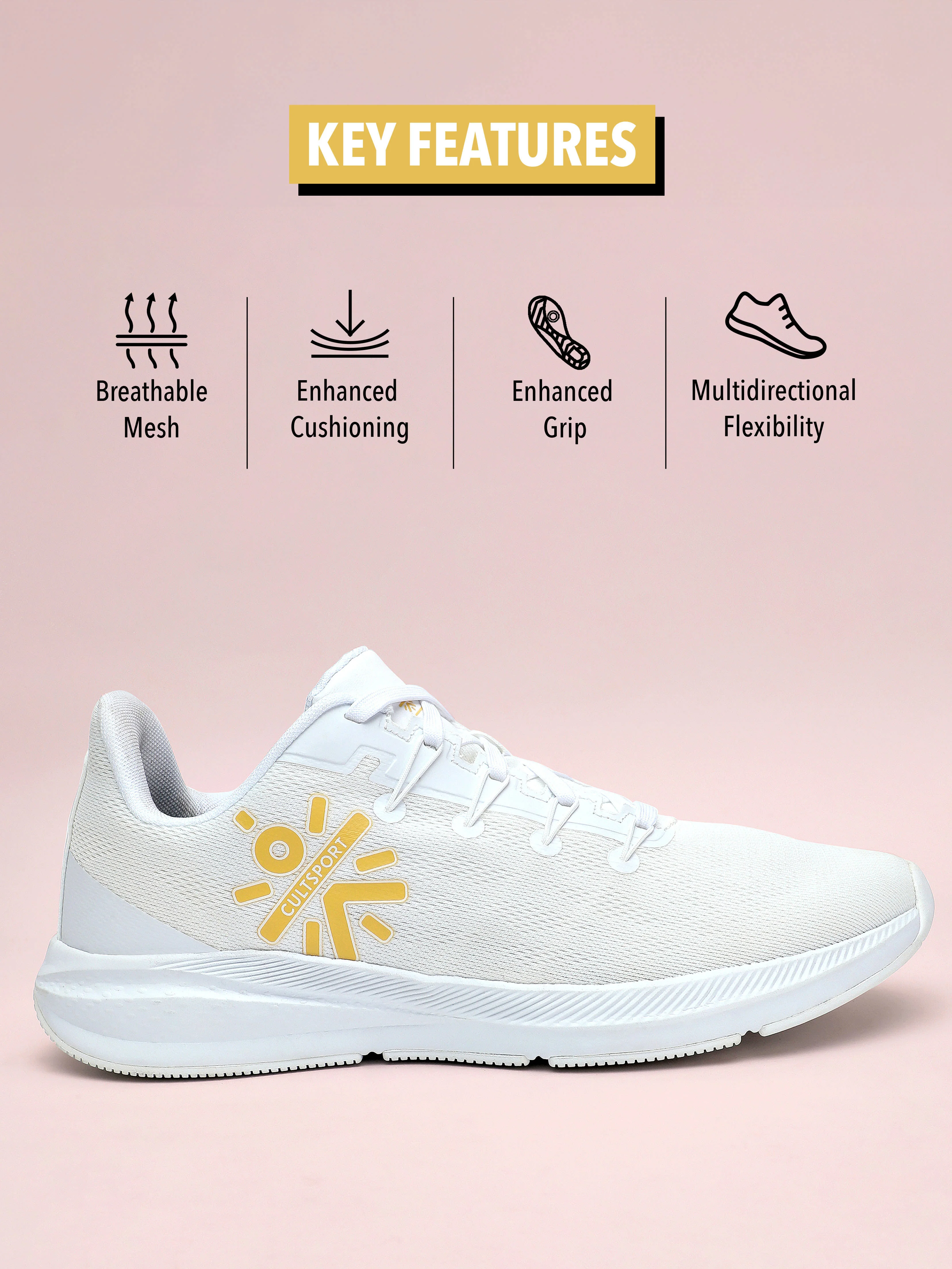 cult Firebird Men Running Shoes - White - Image 3