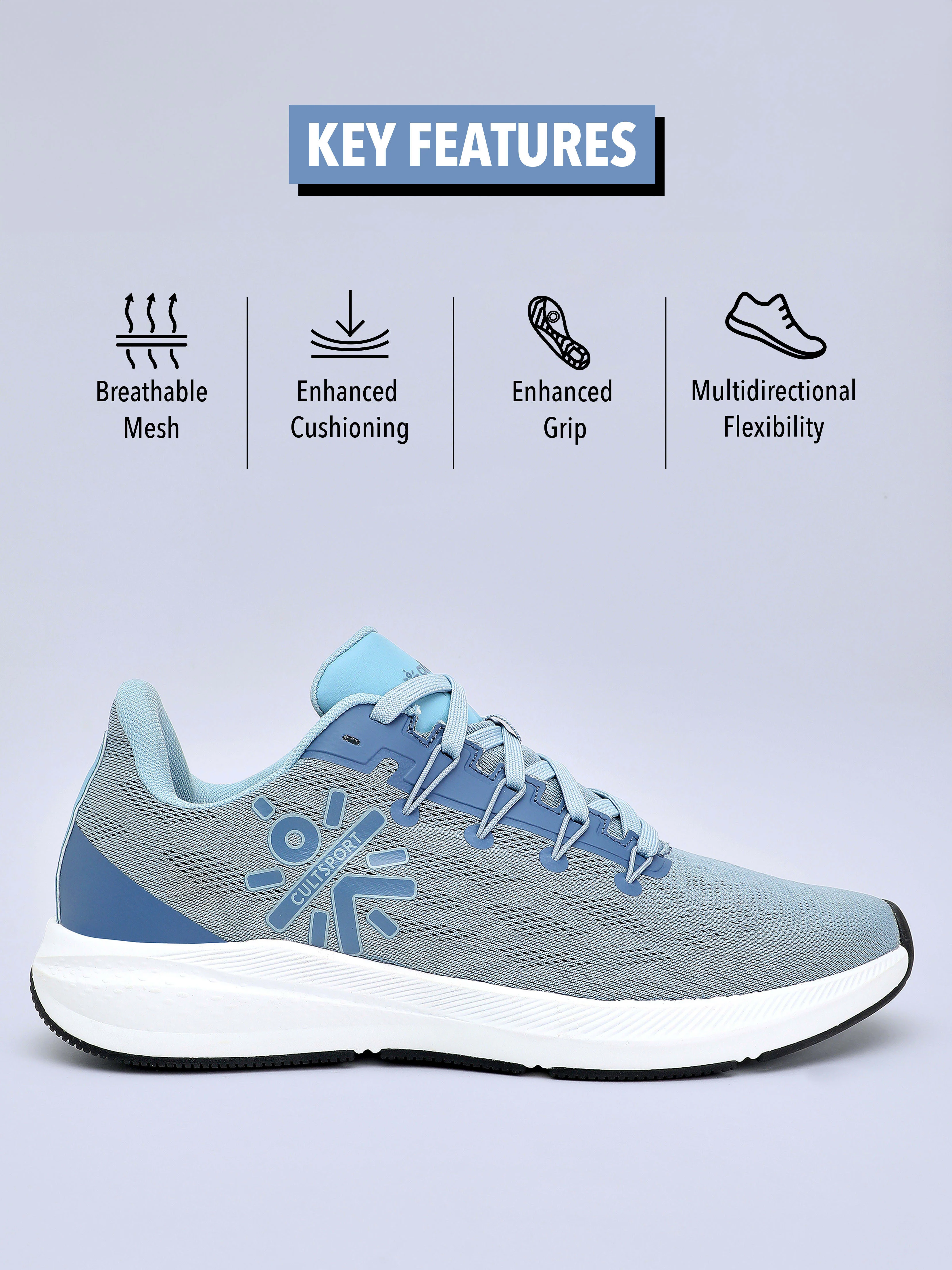cult Firebird Men Running Shoes - Ash Blue - Image 4