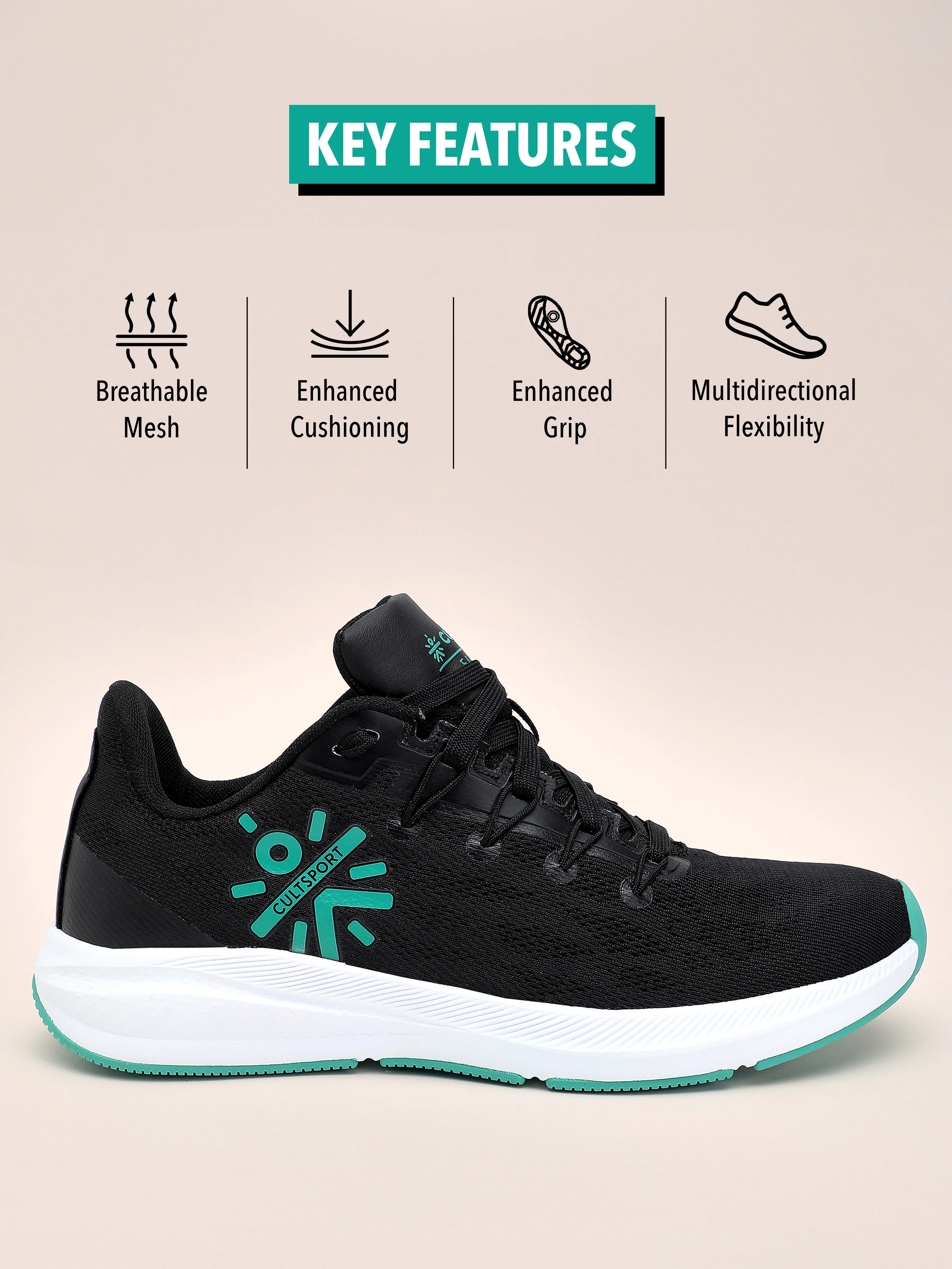 cult Firebird Men Running Shoes - Black - Image 3