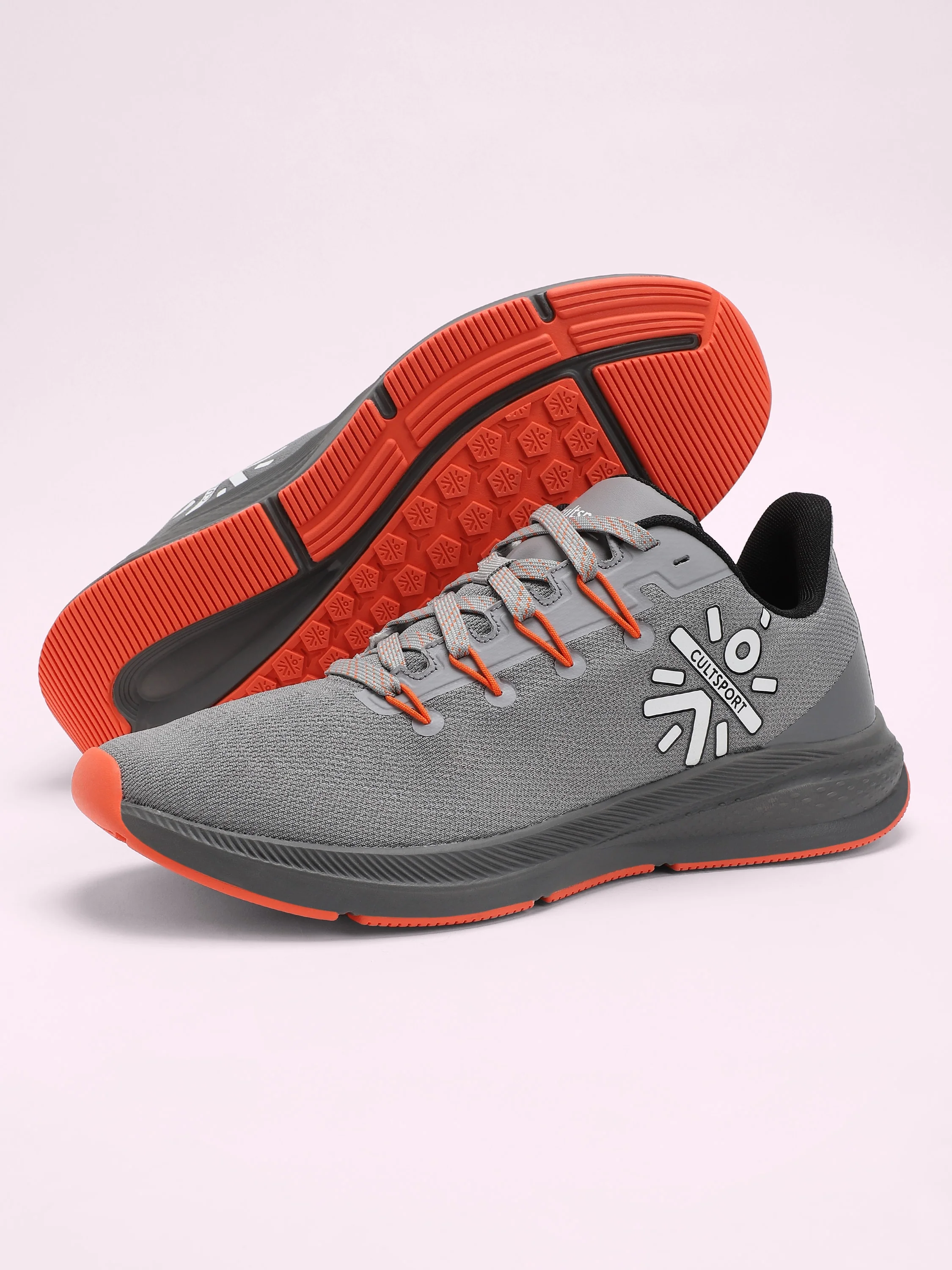 cult Firebird Men Running Shoes - Grey/Orange - Image 11