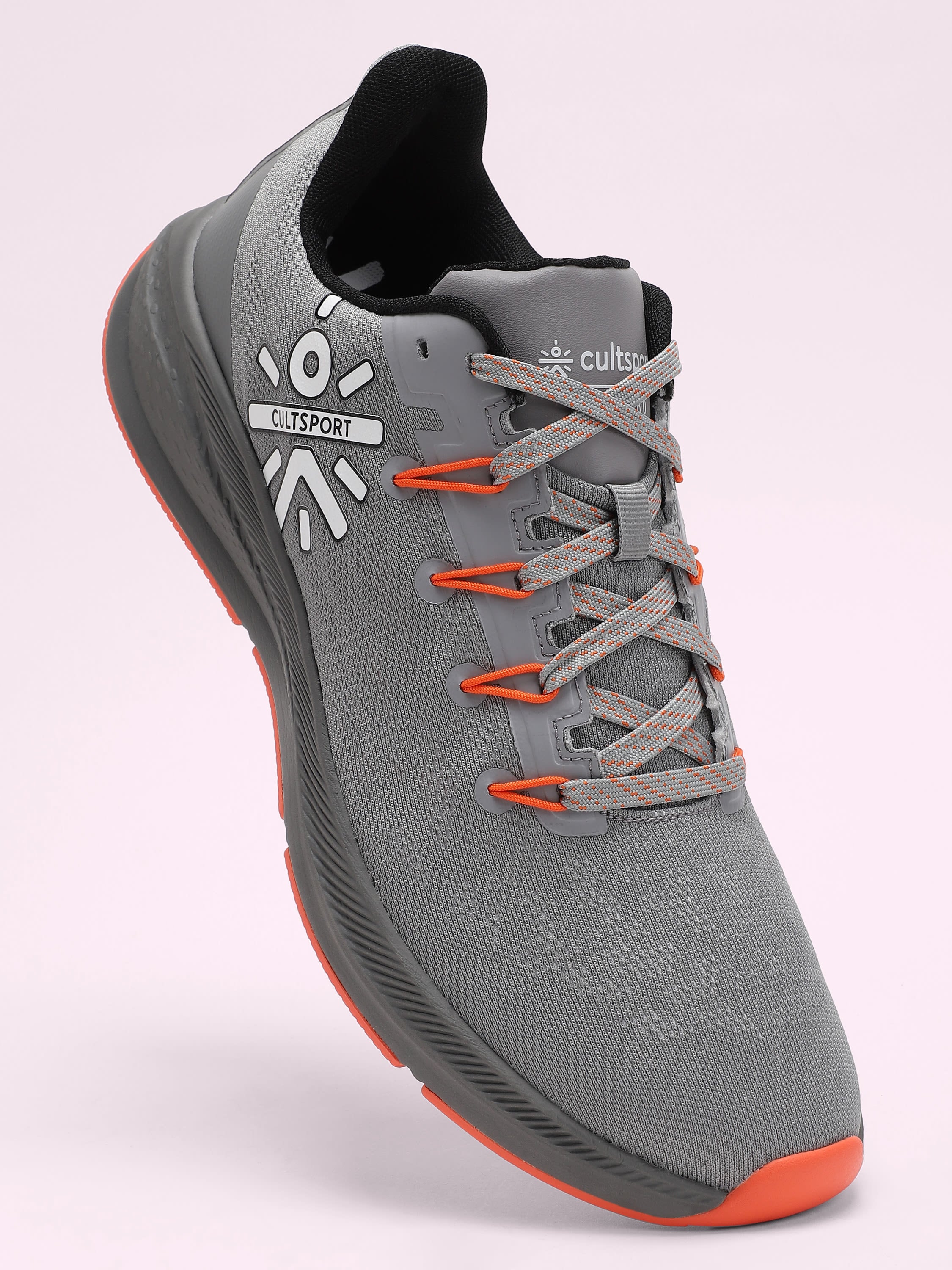 cult Firebird Men Running Shoes - Grey/Orange - Image 2