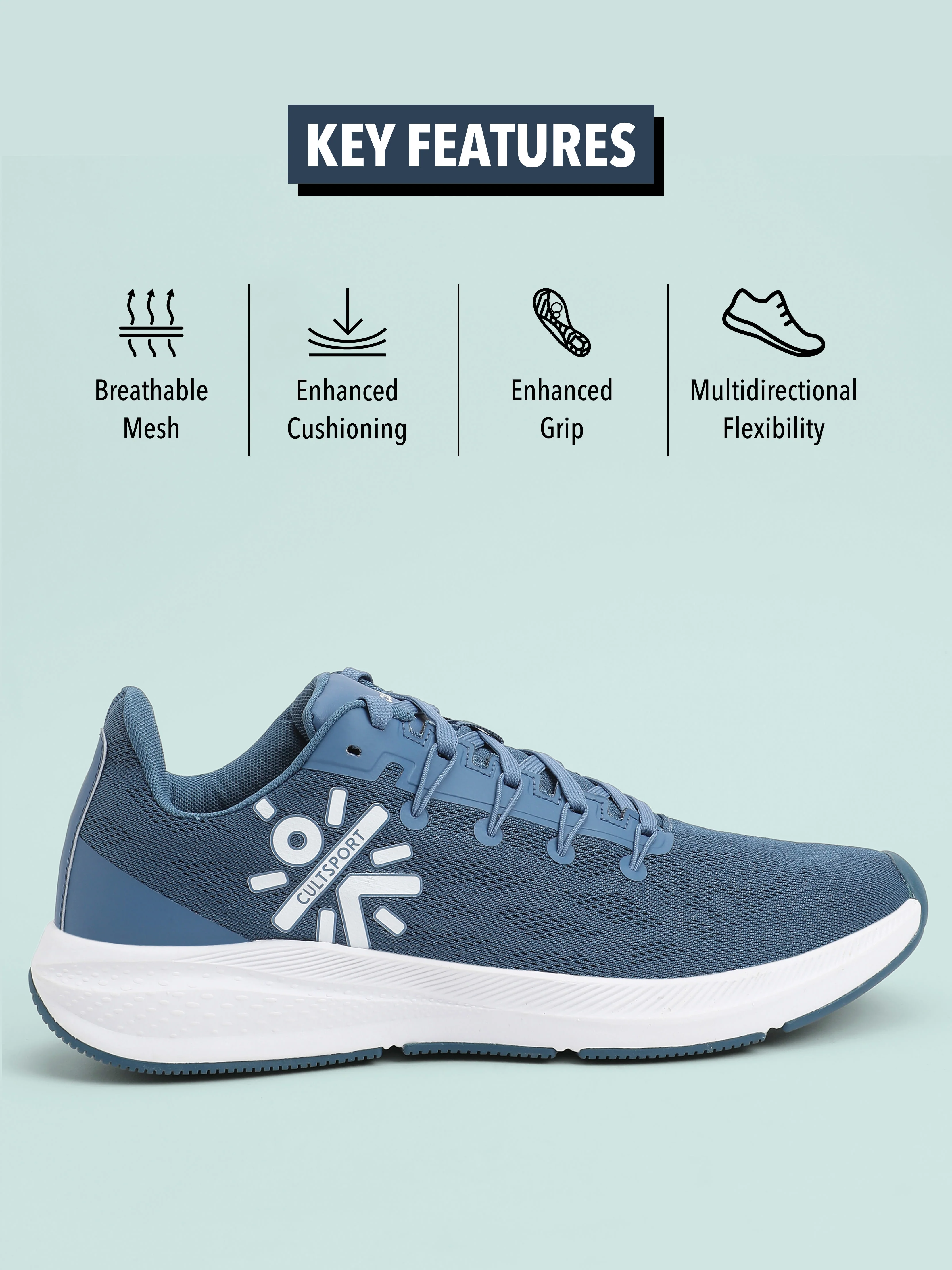 cult Firebird Men Running Shoes - Dusky Blue - Image 3