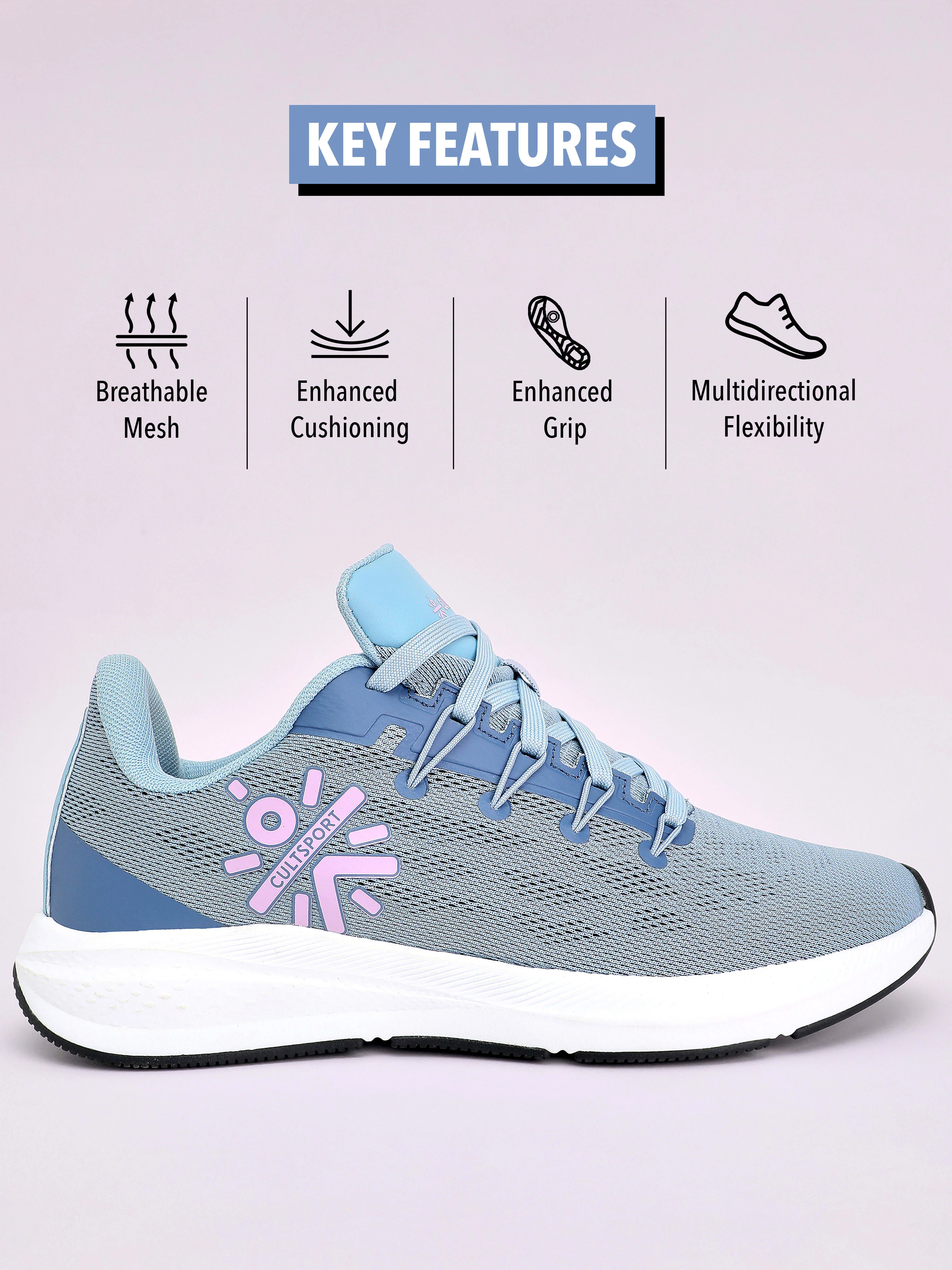 cult Firebird Women Running Shoes - Ash Blue - Image 3