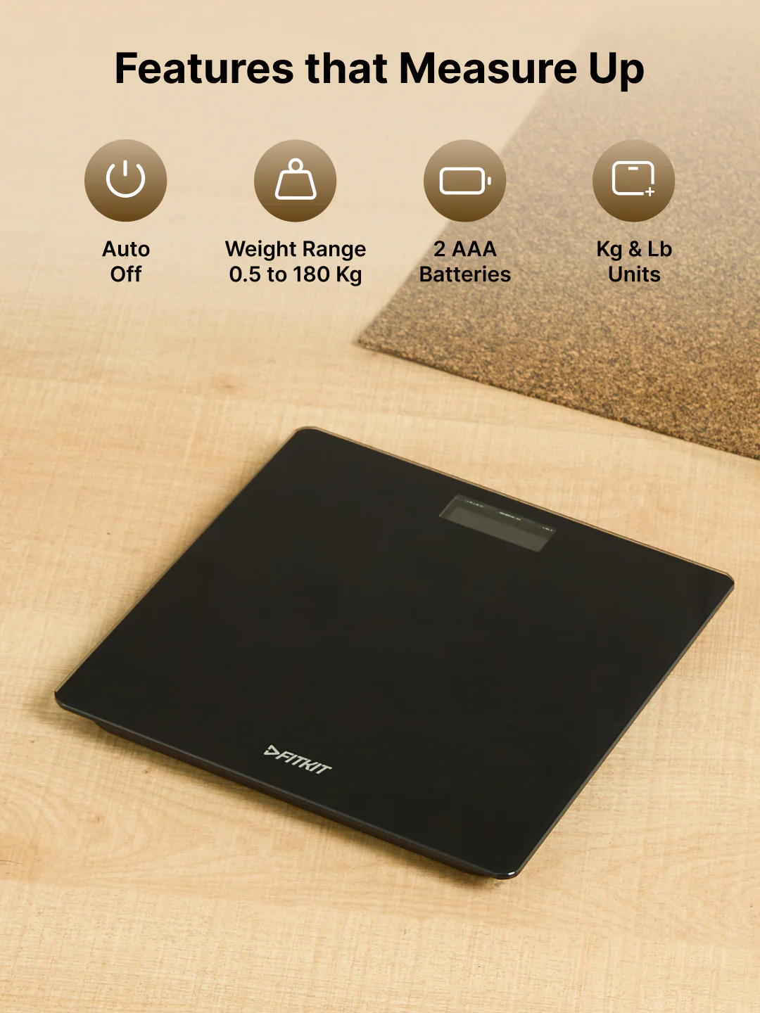 FITKIT by Cult Digital Body Weighing scale, Tempered Glass, LCD Display, 180kg Capacity. - Image 2