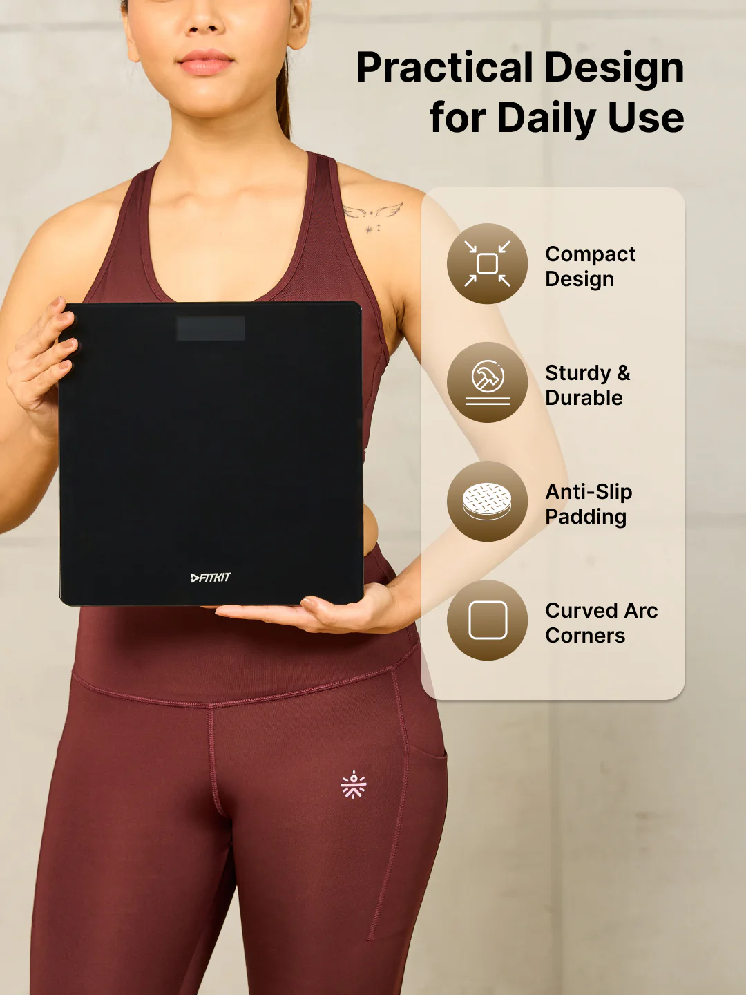 FITKIT by Cult Digital Body Weighing scale, Tempered Glass, LCD Display, 180kg Capacity. - Image 3
