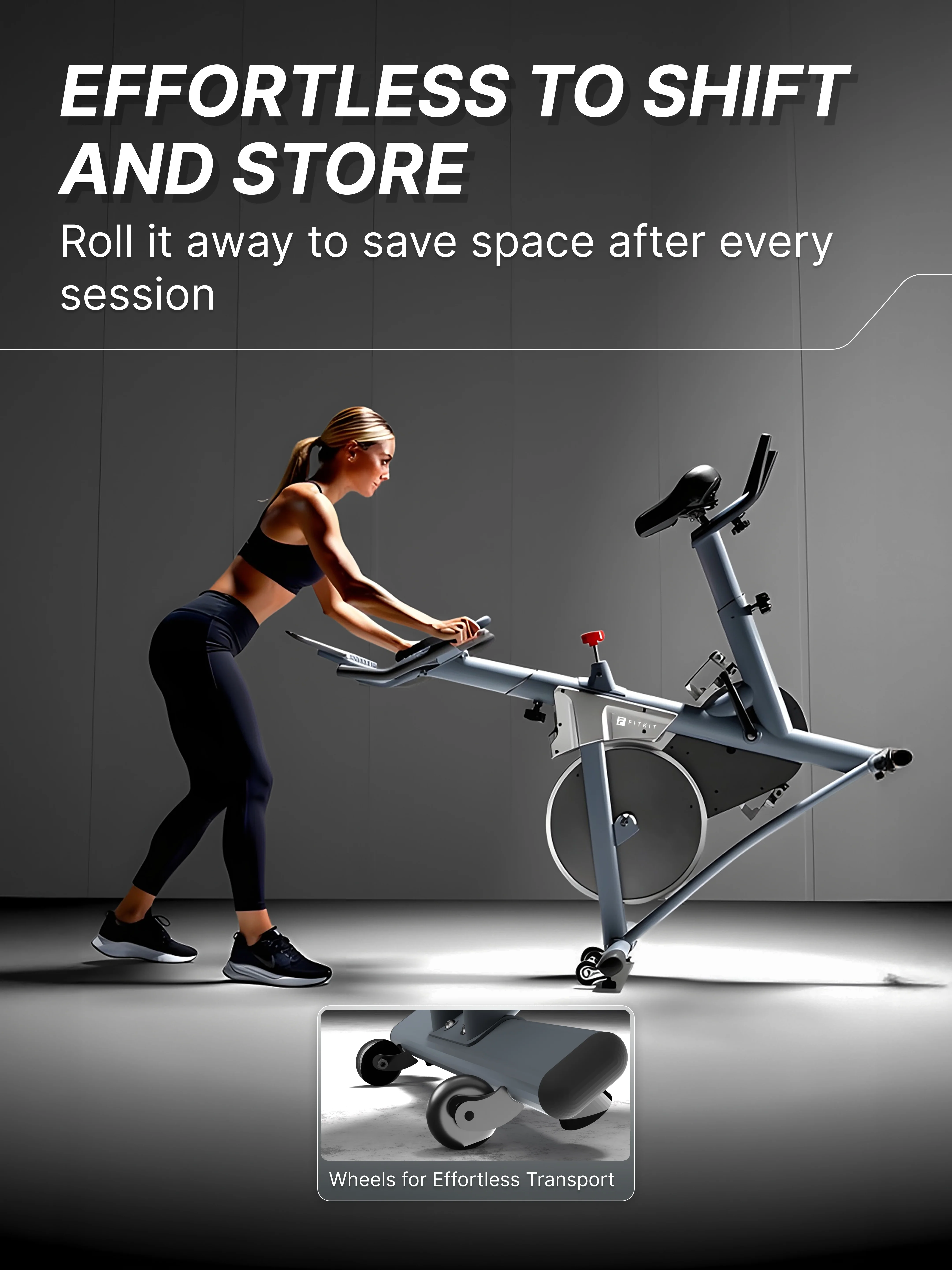 Fitkit by Cult FK7004 Premium Magnetic Spin Bike | 130kg Support | Stepless Resistance & 8kg Flywheel | LCD Display with Heart-Rate Tracking | Tablet Holder | Smooth & Silent Ride for Home Fitness (with 6 Months Extended Warranty) - Image 10