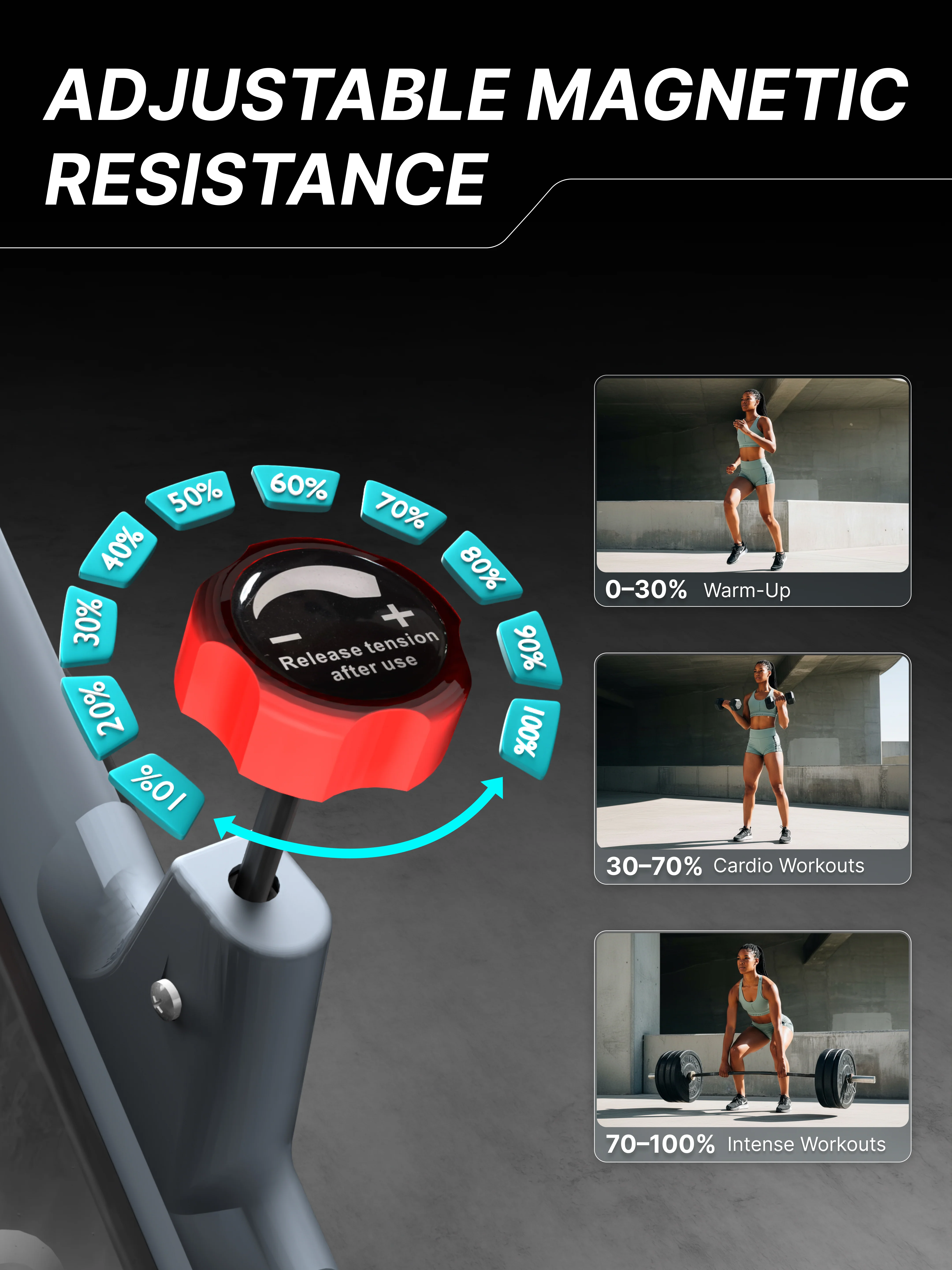 Fitkit by Cult FK7004 Premium Magnetic Spin Bike | 130kg Support | Stepless Resistance & 8kg Flywheel | LCD Display with Heart-Rate Tracking | Tablet Holder | Smooth & Silent Ride for Home Fitness (with 6 Months Extended Warranty) - Image 7