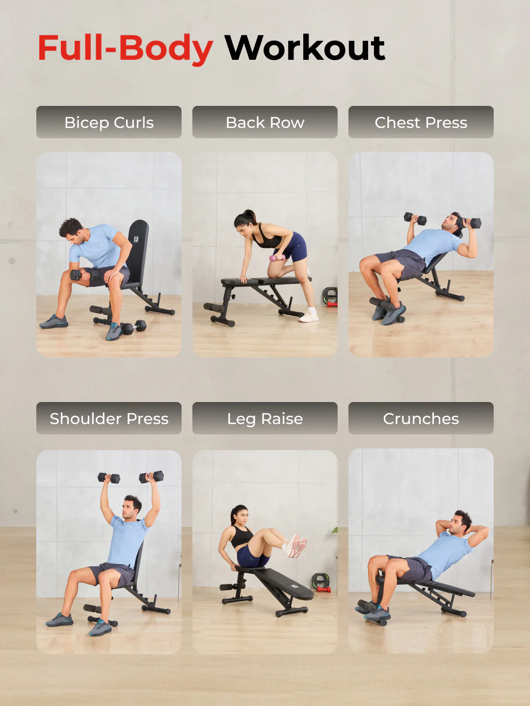 FITKIT by Cult Adjustable Bench for Home Workout with Leg Support | 350kg Weight Capacity - Image 7