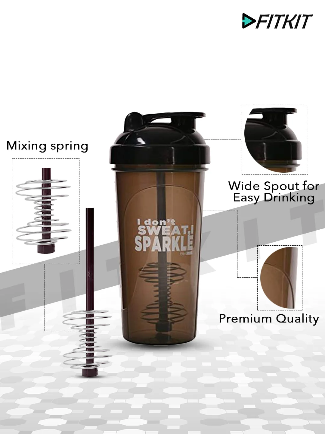 Classic Bottle Shaker 700ml(Grey/Black) - Image 6