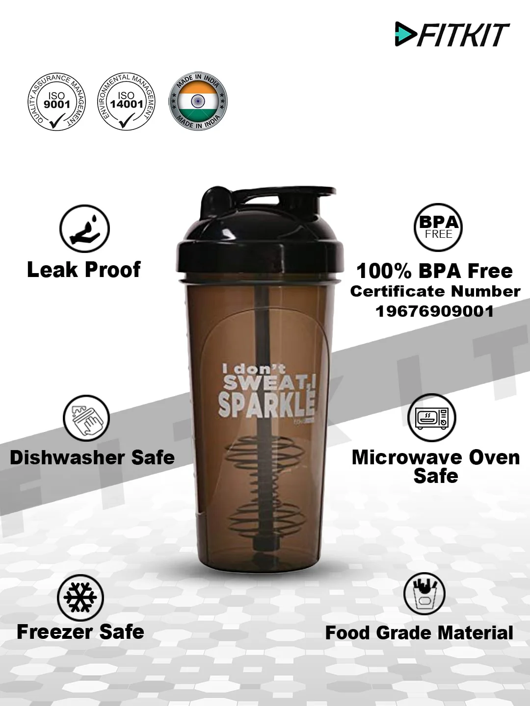 Classic Bottle Shaker 700ml(Grey/Black) - Image 7