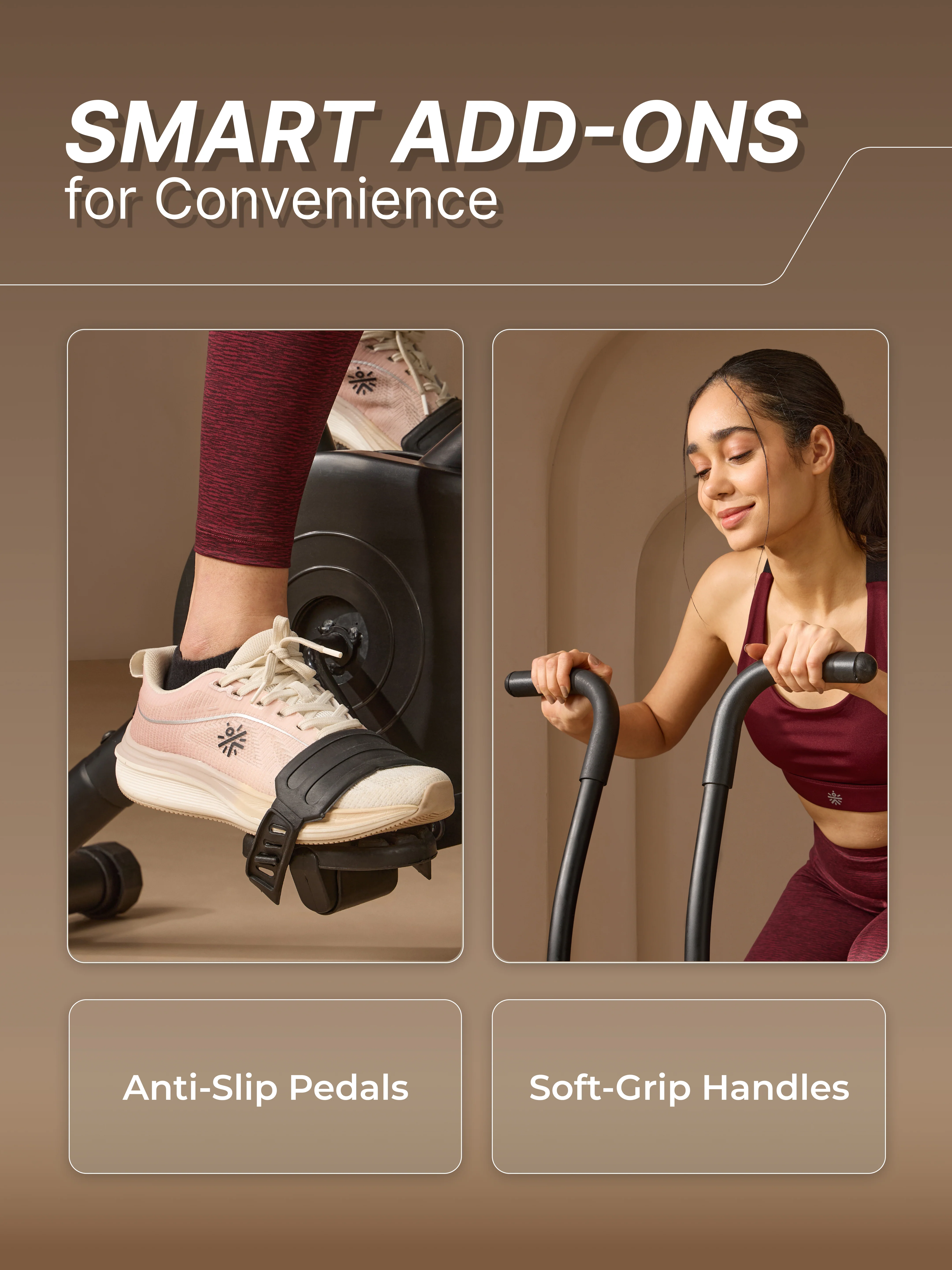 Fitkit Dual Action 2-in-1 Air Bike | Moving & Fixed Handles Exercise Cycle | Adjustable Seat & Anti-Slip Pedals | Direct Resistance | 120 kg Max Weight | Home Use Exercise Bike (with 6 Months Extended Warranty) - Image 10