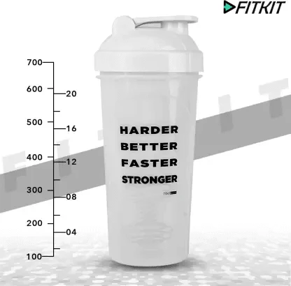 Fitkit FK67.60.003-01 Classic 700 ml Shaker (Pack of 1, White) - Image 2