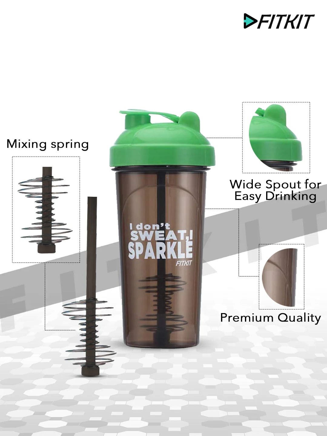 Classic Shaker Bottle, 700ml (Grey/Green) - Image 5