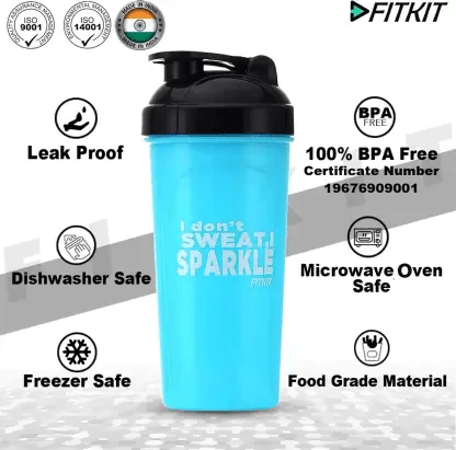 Fitkit FK67.60.003-05 Classic 700 ml Shaker (Pack of 1, Blue) - Image 5