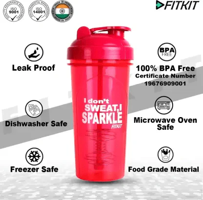 Fitkit FKSB05 Classic 700 ml Shaker (Pack of 1, Pink) - Image 5