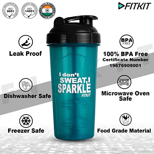 Fitkit FKSB14 Classic 700 ml Shaker (Pack of 1, Green) - Image 2