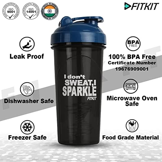 Fitkit FKSB15 Classic 700 ml Shaker (Pack of 1, Dark Blue) - Image 2