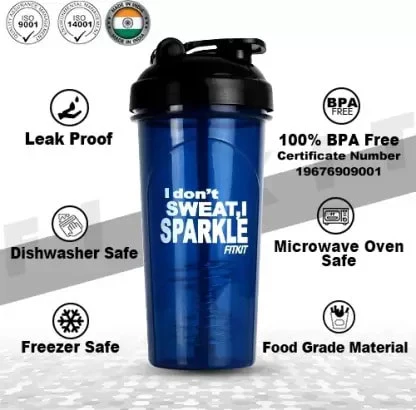 Fitkit FKSB16 Classic 700 ml Shaker (Pack of 1, Blue) - Image 4
