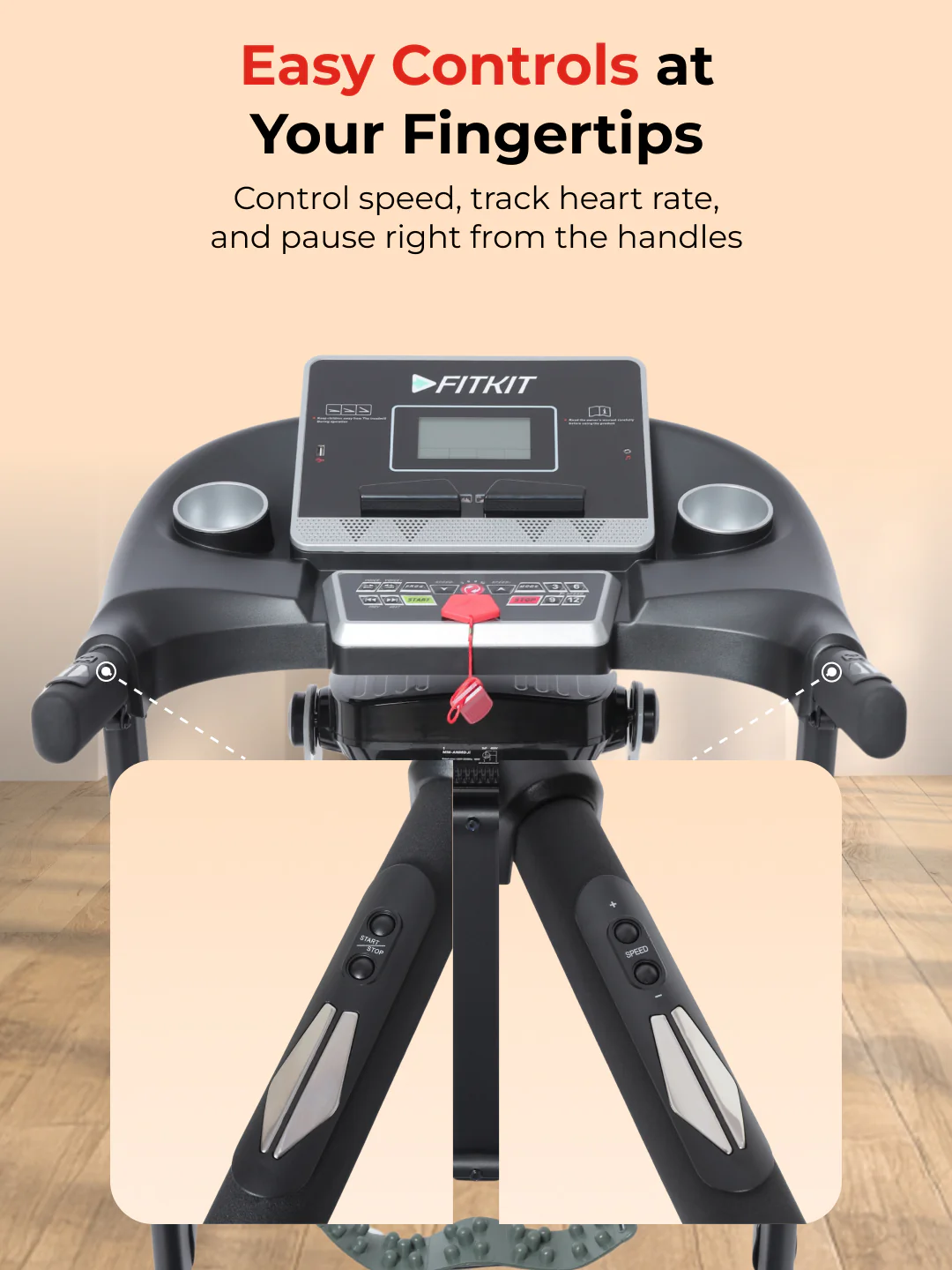 FT100M Treadmill 4.5HP | Massager | 3-level Manual-Incline | Max Weight-110kg | Max Speed-14.8kmph (with 6 months extended warranty) - Image 10