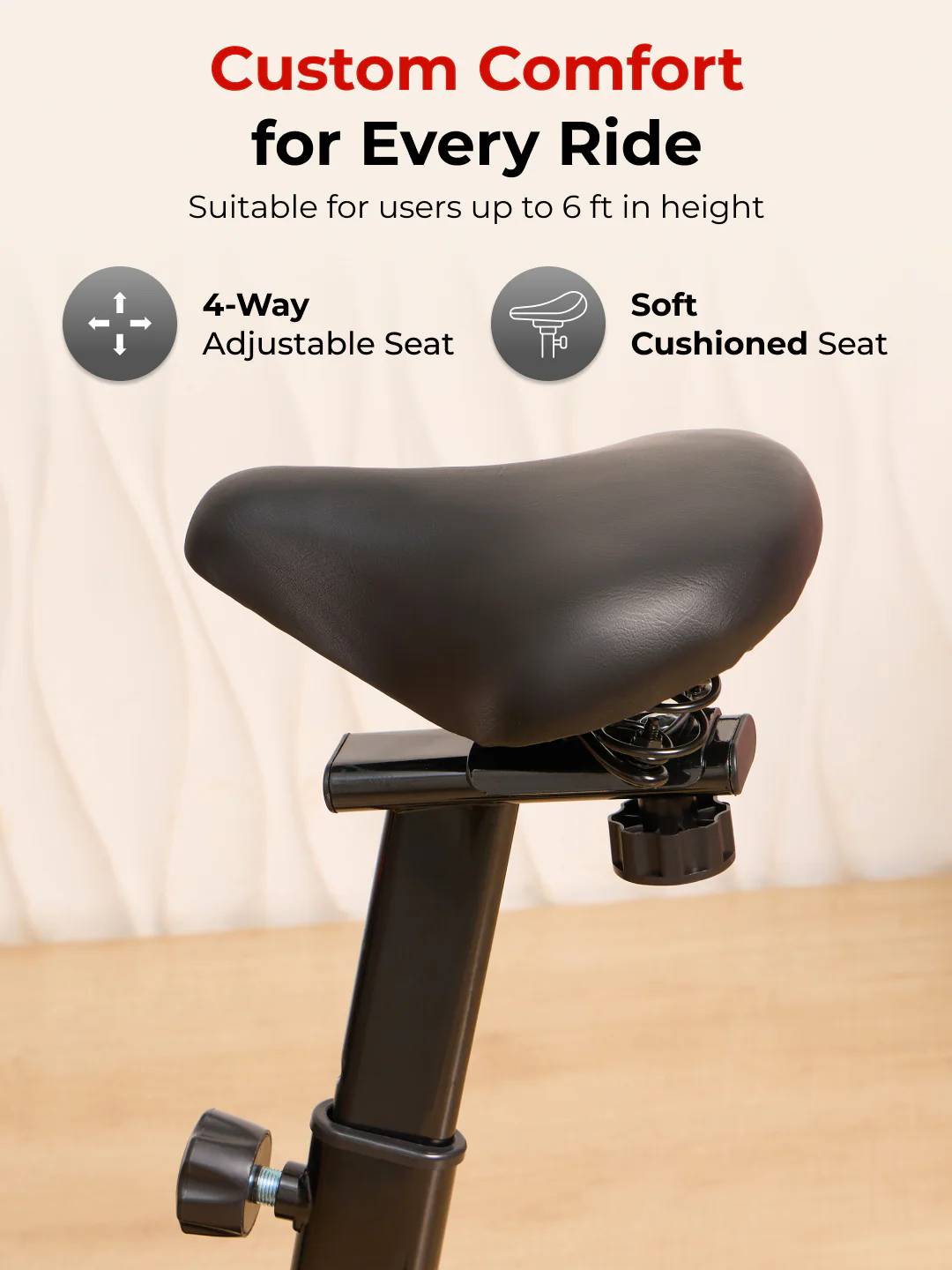 FK7001 Spinbike | 6kg Flywheel | Max Weight: 110Kg | Black (6 months warranty + 6 months extended warranty) - Image 9