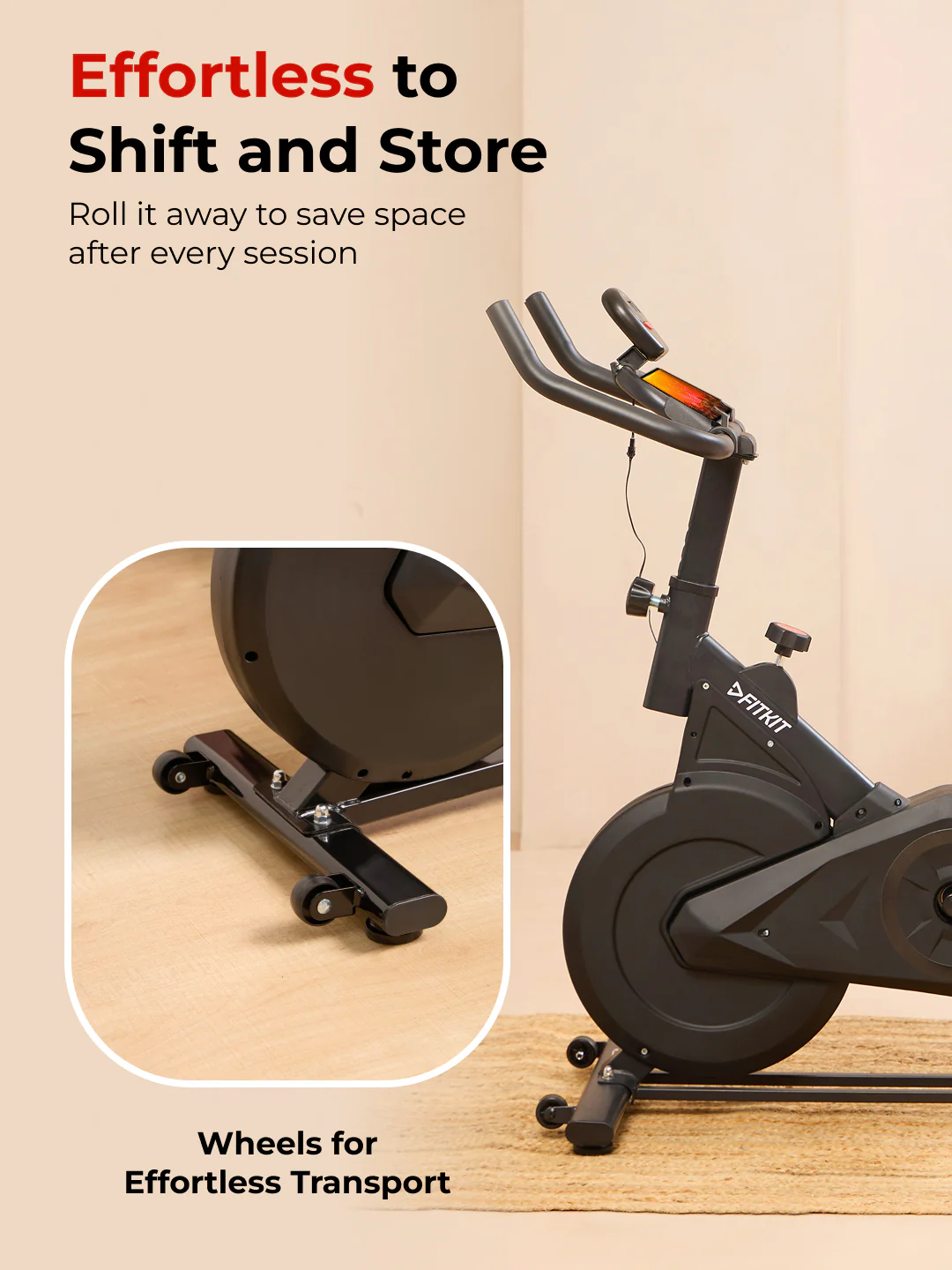 FK7002 Spinbike | 6kg Flywheel | Max Weight: 120Kg | Black (6 months warranty + 6 months extended warranty) - Image 8