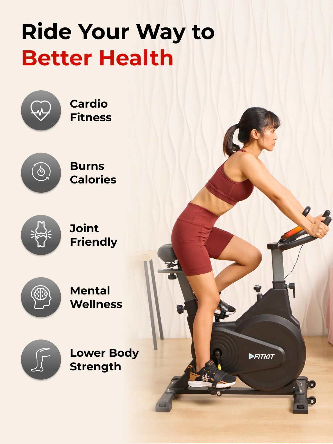 FK7003 Spinbike | 8kg Flywheel | Max Weight: 130Kg | Black (6 months warranty + 6 months extended warranty) - Image 5