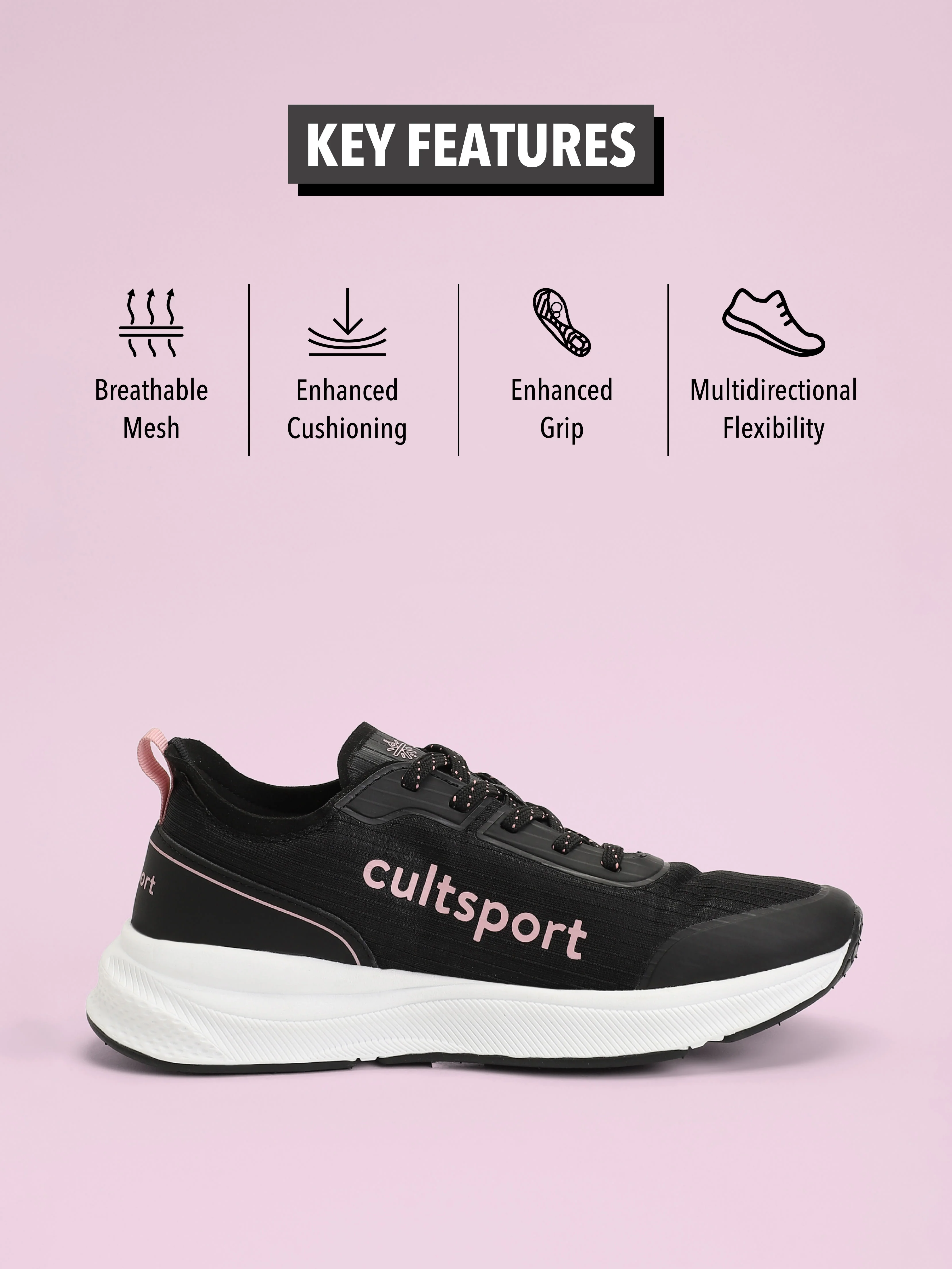 cult Flamingo Women Running Shoes - Black - Image 3