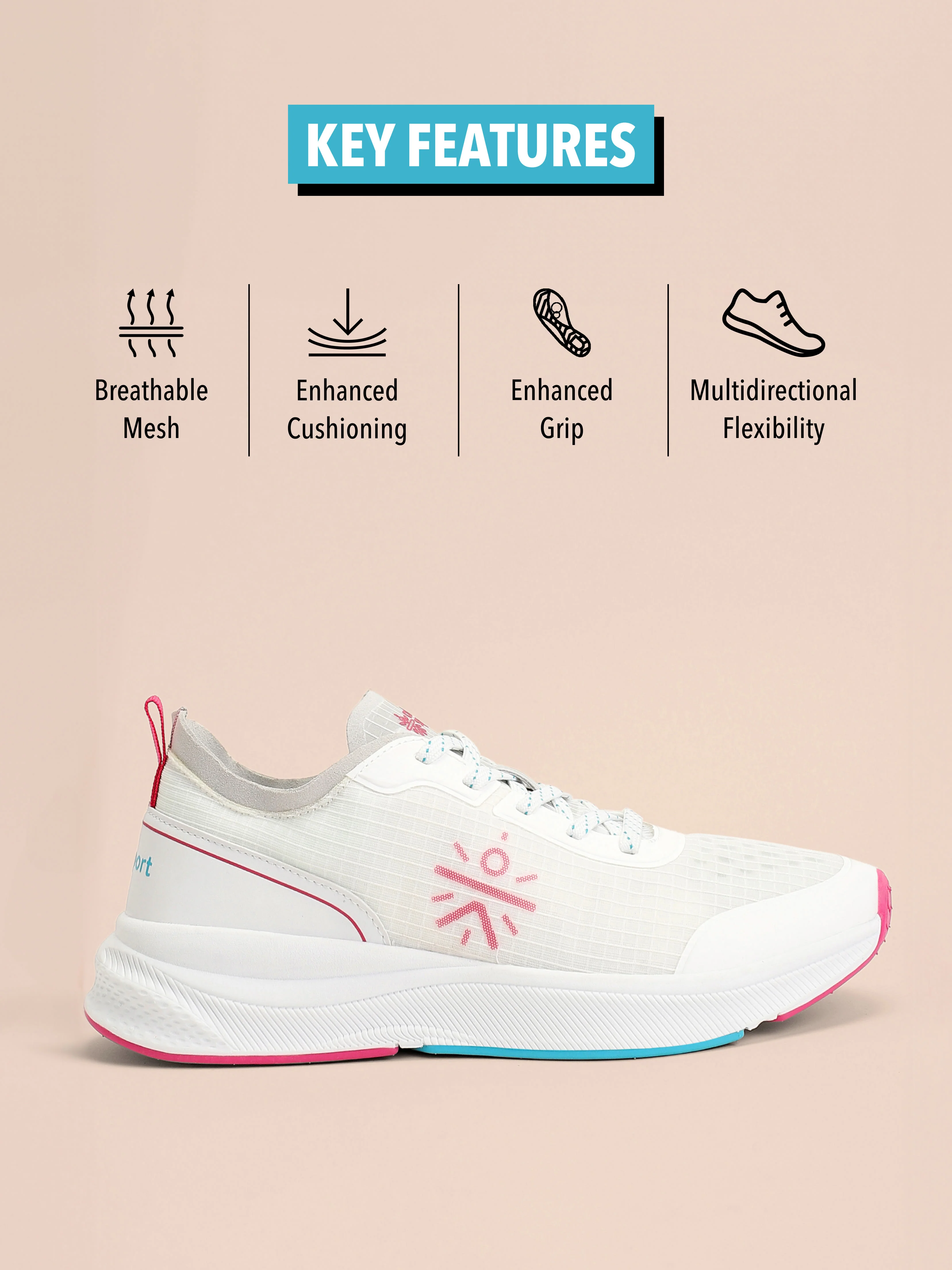cult Flamingo Women Running Shoes - White/Red - Image 3
