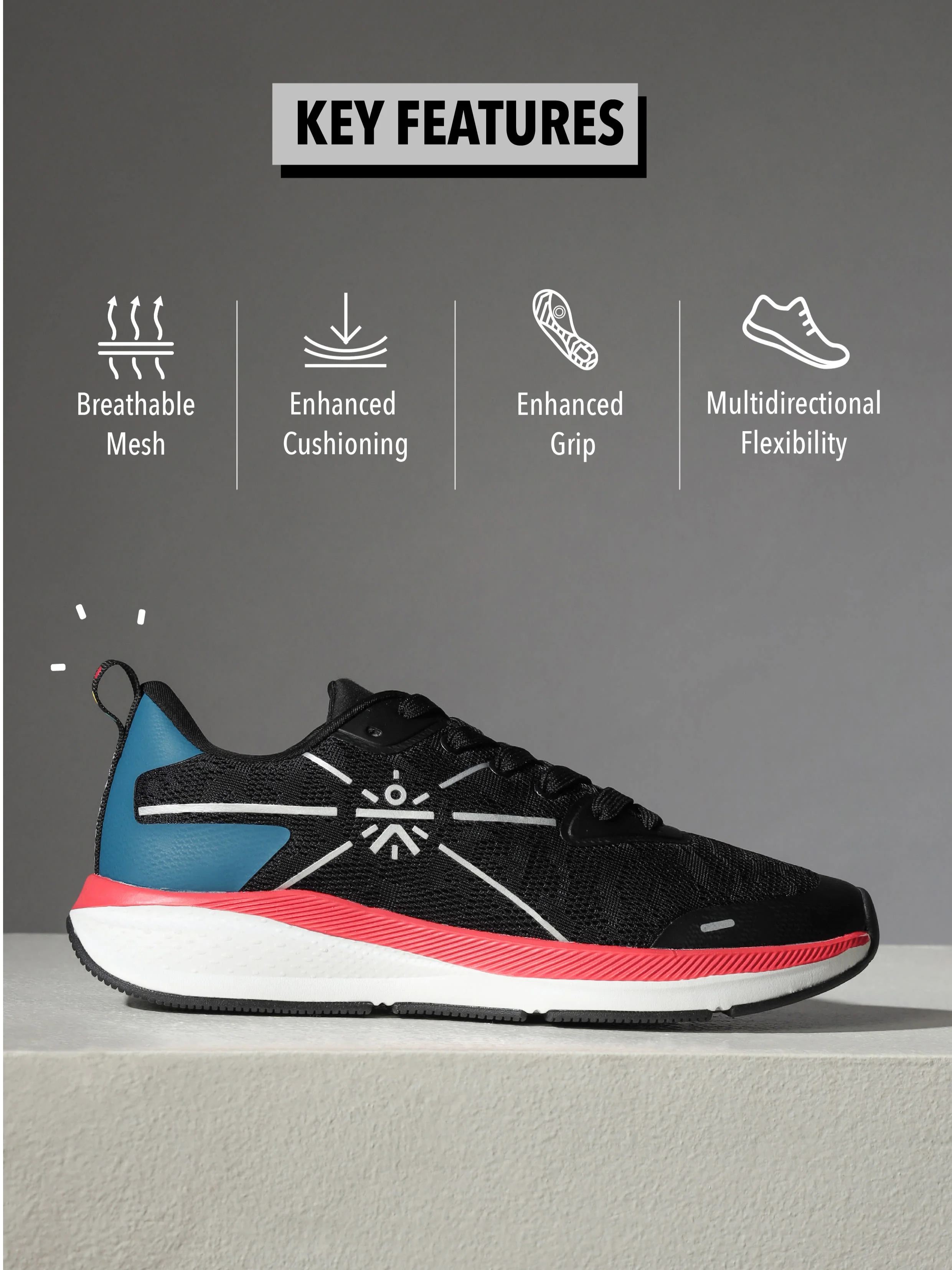 cult Flomo Men Running Shoes - Black/Blue - Image 2