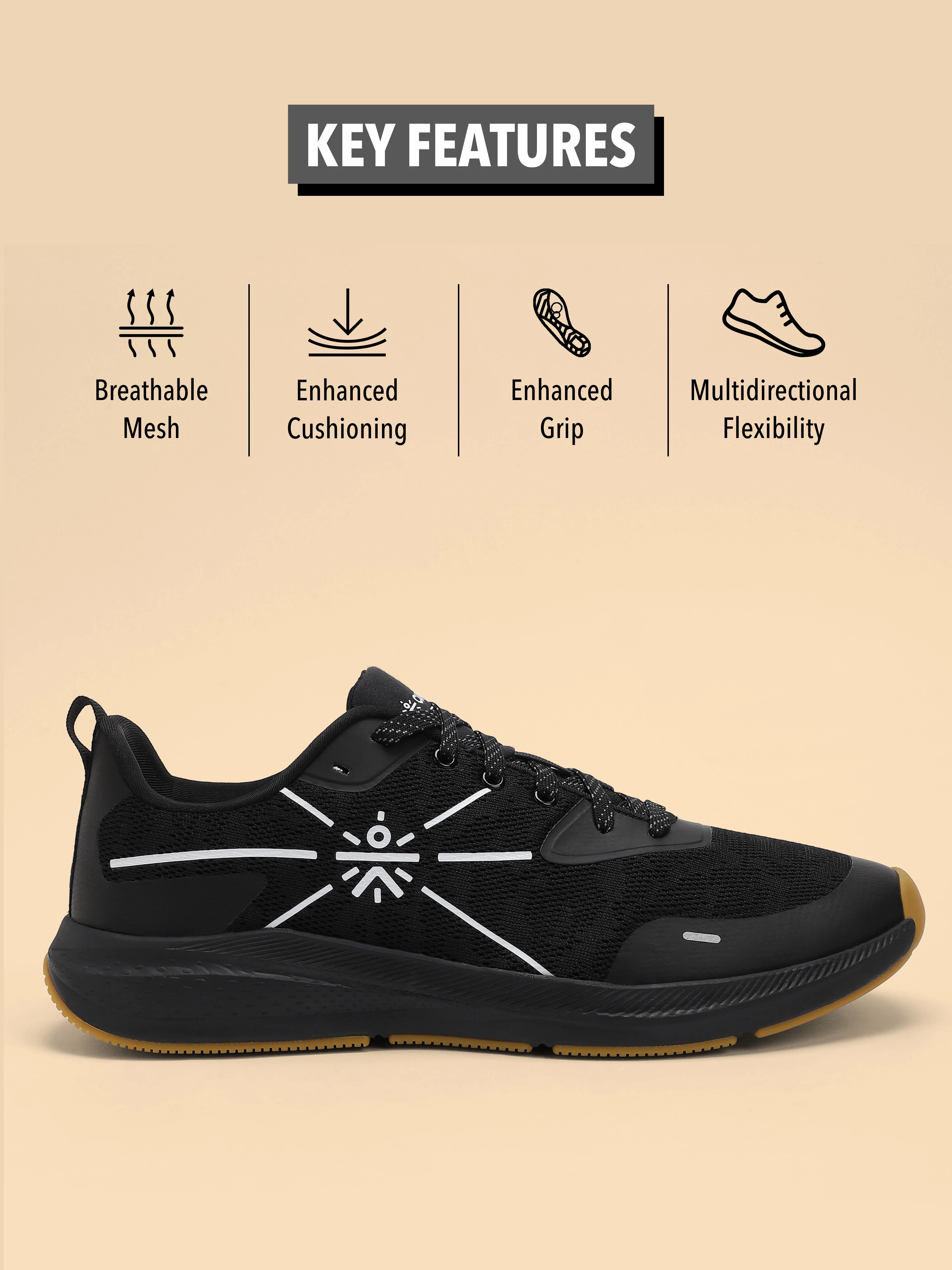 cult Flomo Men Running Shoes - Black/Mustard - Image 3