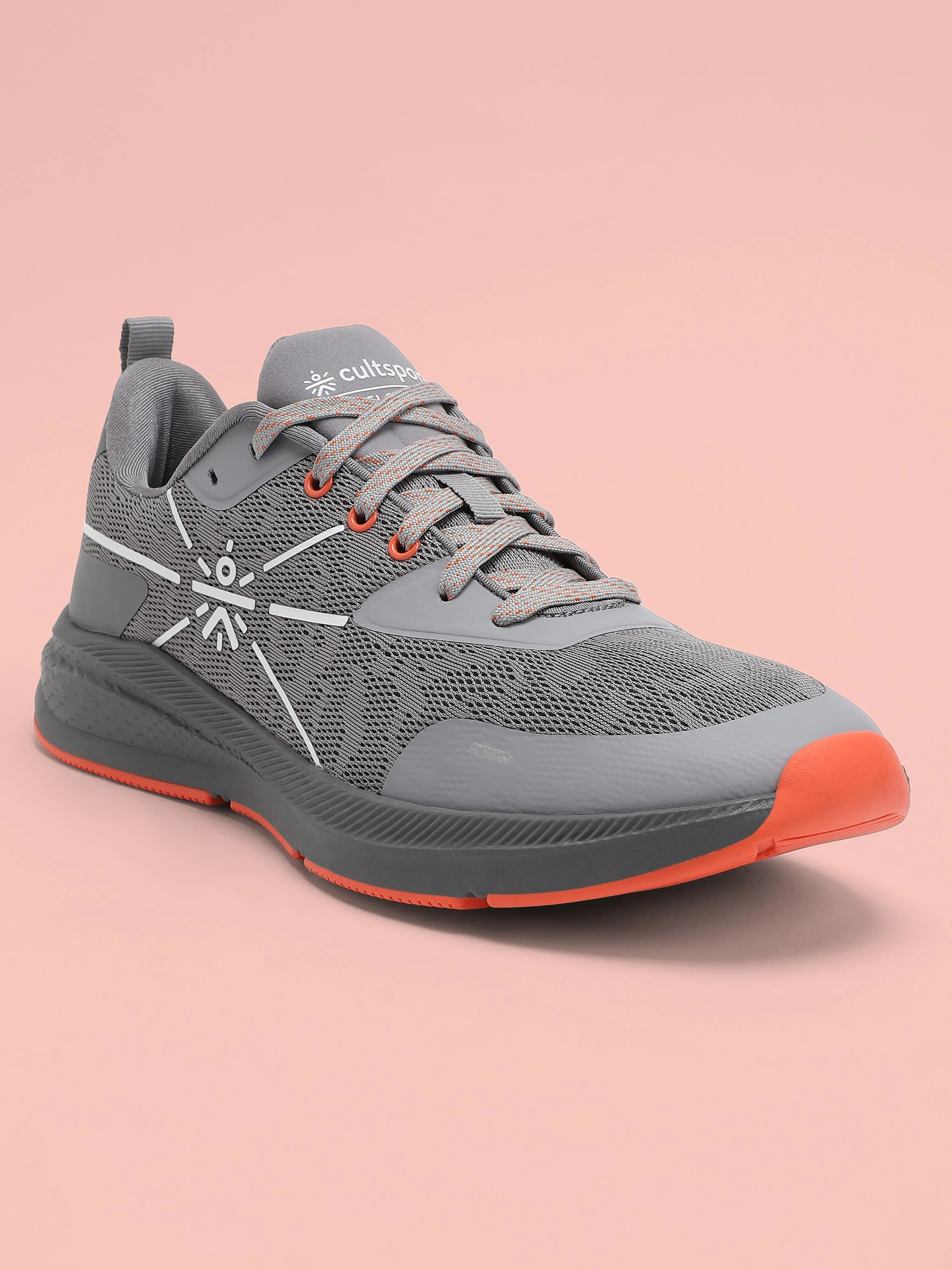 cult Flomo Men Running Shoes - Grey/Orange - Image 4