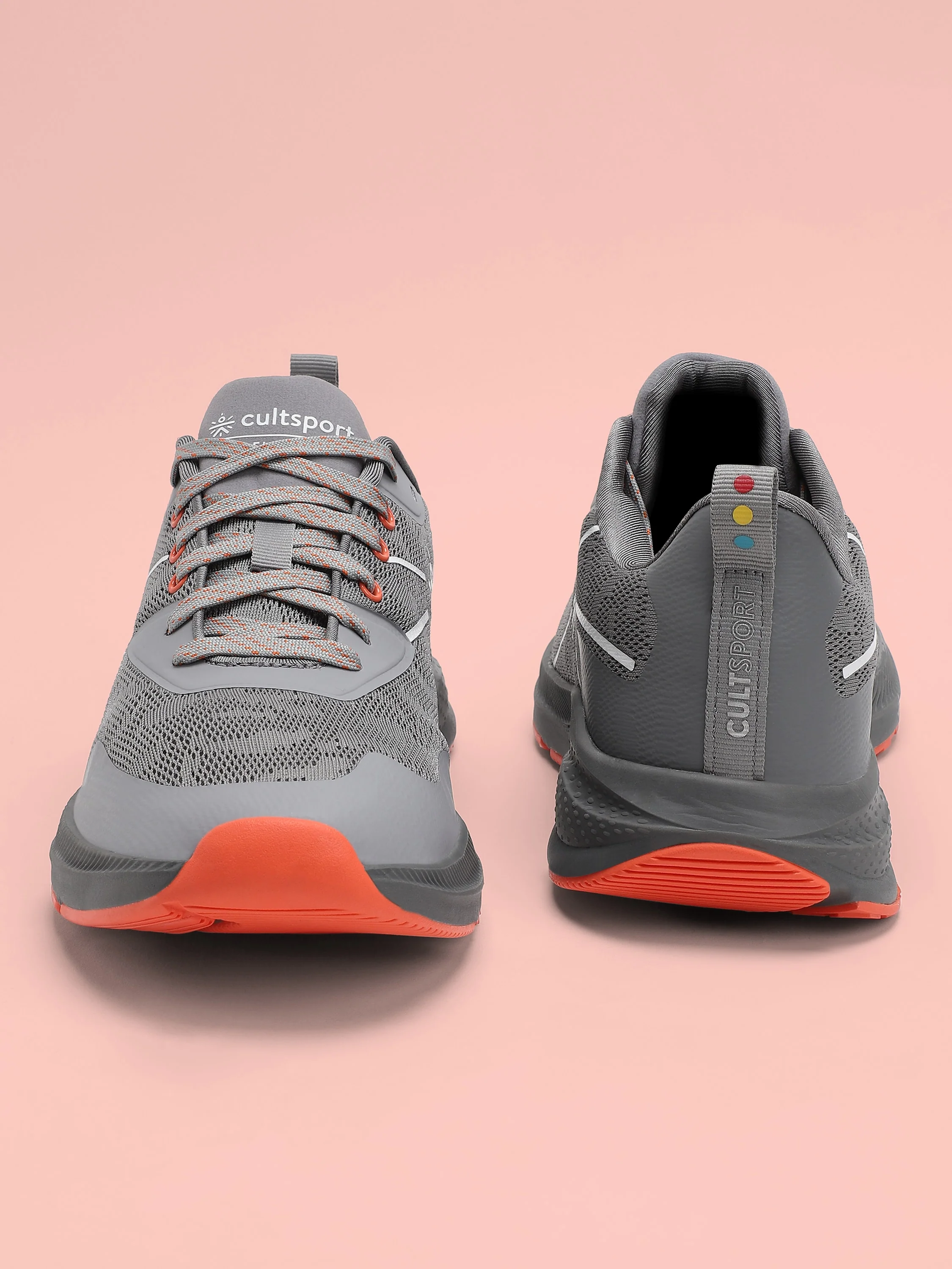 cult Flomo Men Running Shoes - Grey/Orange - Image 5